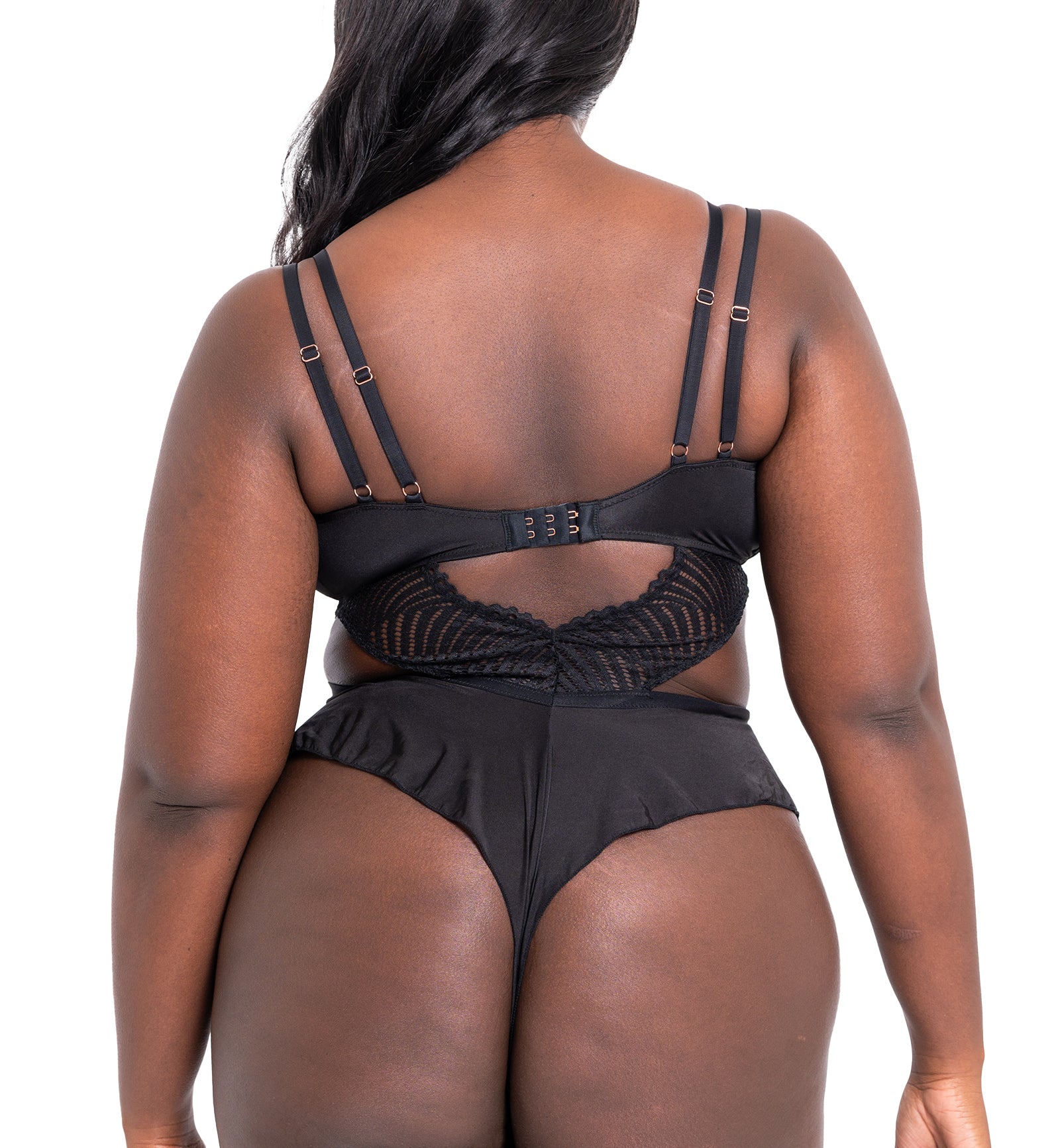 Scantilly by Curvy Kate After Hours Stretch Lace Teddy (SN025327),Small,Black - Black,Small