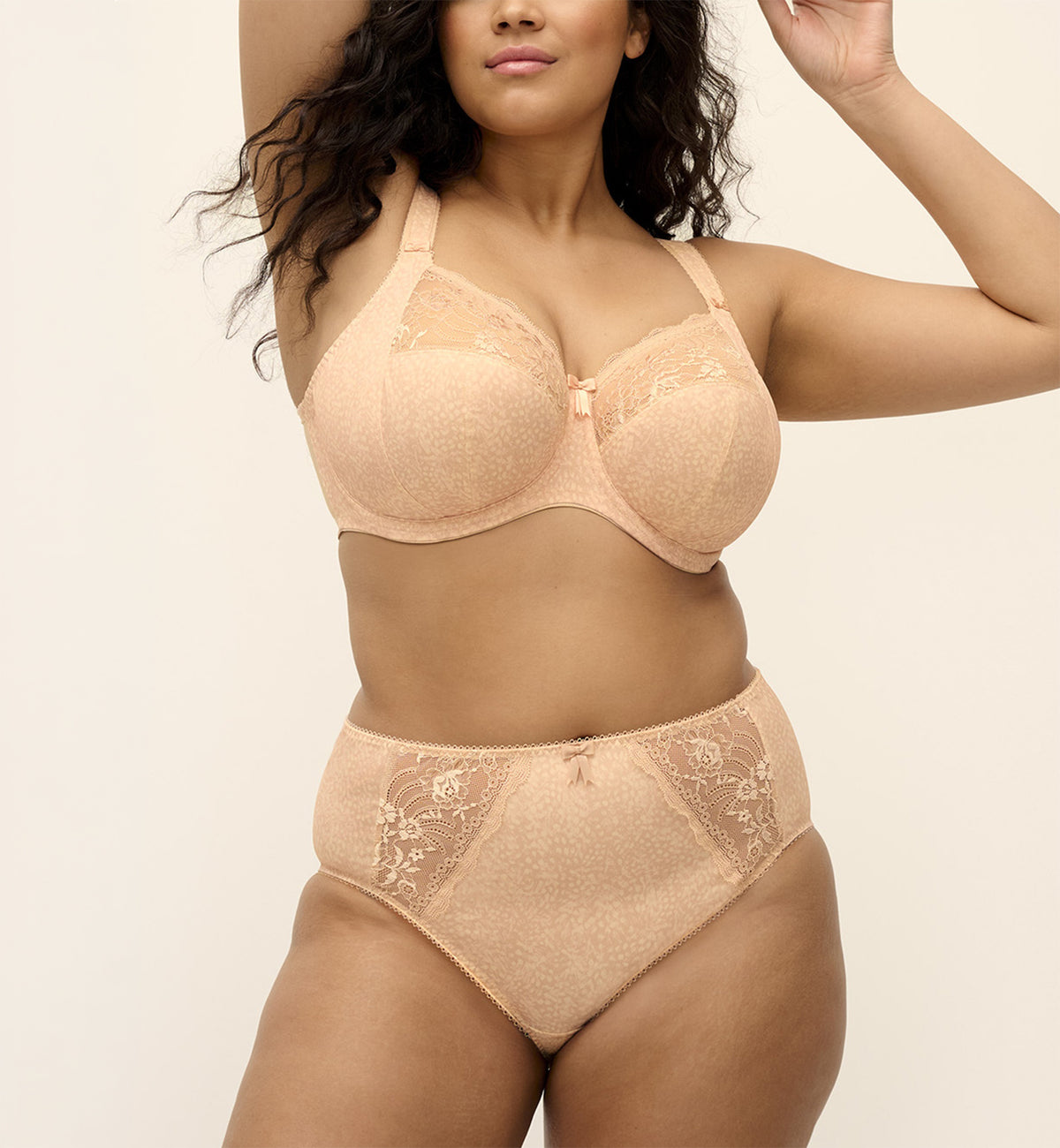 Elomi Morgan Stretch Lace Full Brief Panty (4116),Medium,Cameo Rose - Cameo Rose,Medium