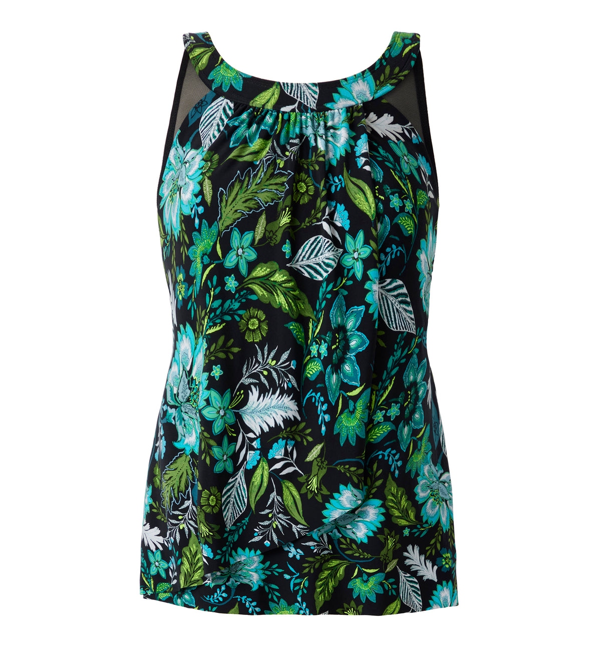 Miraclesuit Florica Ursula Underwire Tankini Top (6566127),10,Black/Multi - Black/Multi,10DD