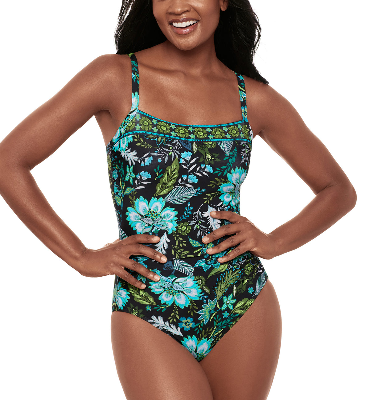 Miraclesuit Florica Kara Underwire One Piece Swimsuit (6566193),10,Black/Multi - Black/Multi,10