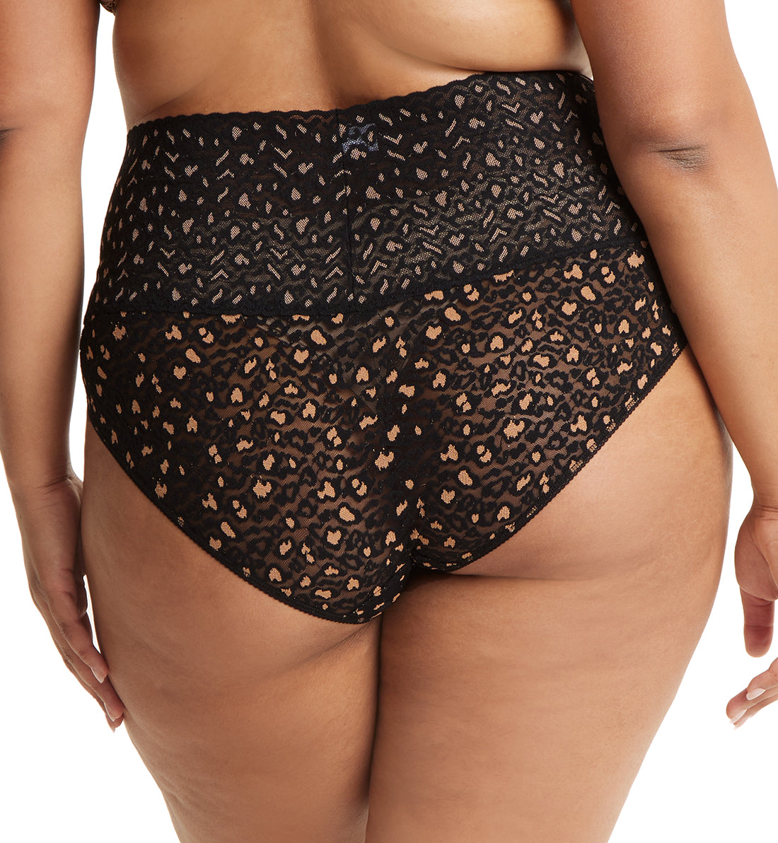 Hanky Panky Cross Dyed Leopard Retro V-kini (7J2121X),1X,Black/Praline - Black/Praline,1X