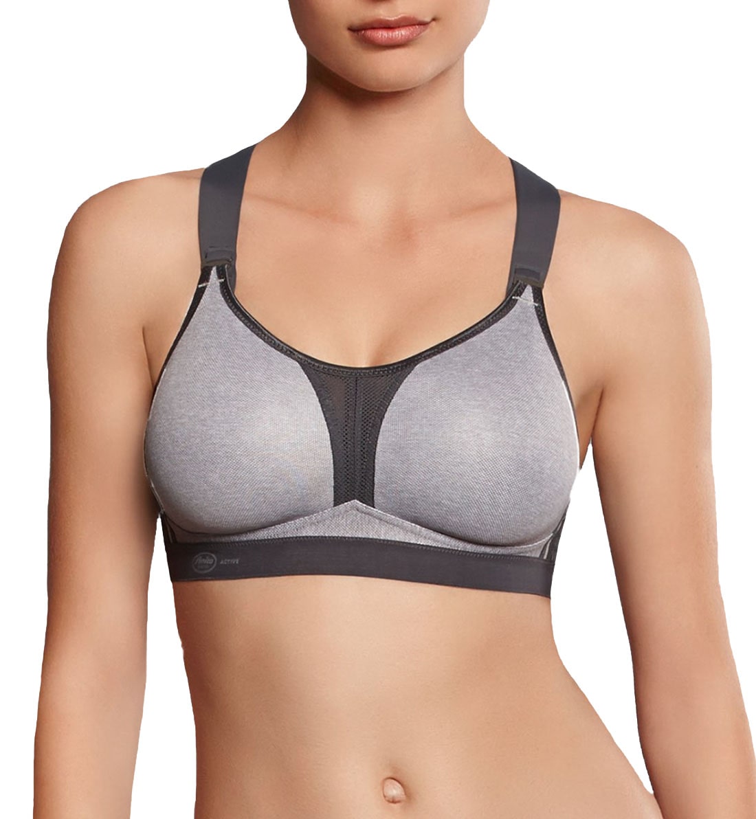Anita Dynamix Star Max Support Softcup Sports Bra (5537),32B,Heather Grey - Heather Grey,32B
