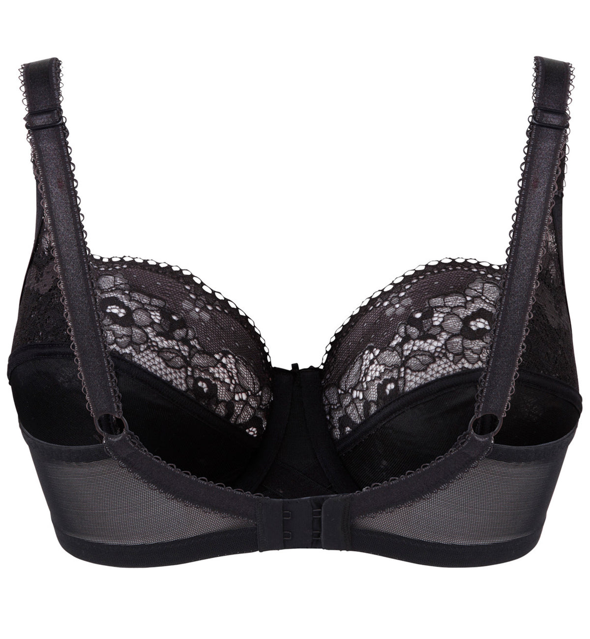 Panache Clara Full Cup Underwire Bra (7255),30E,Charcoal/Black - Charcoal/Black,30E
