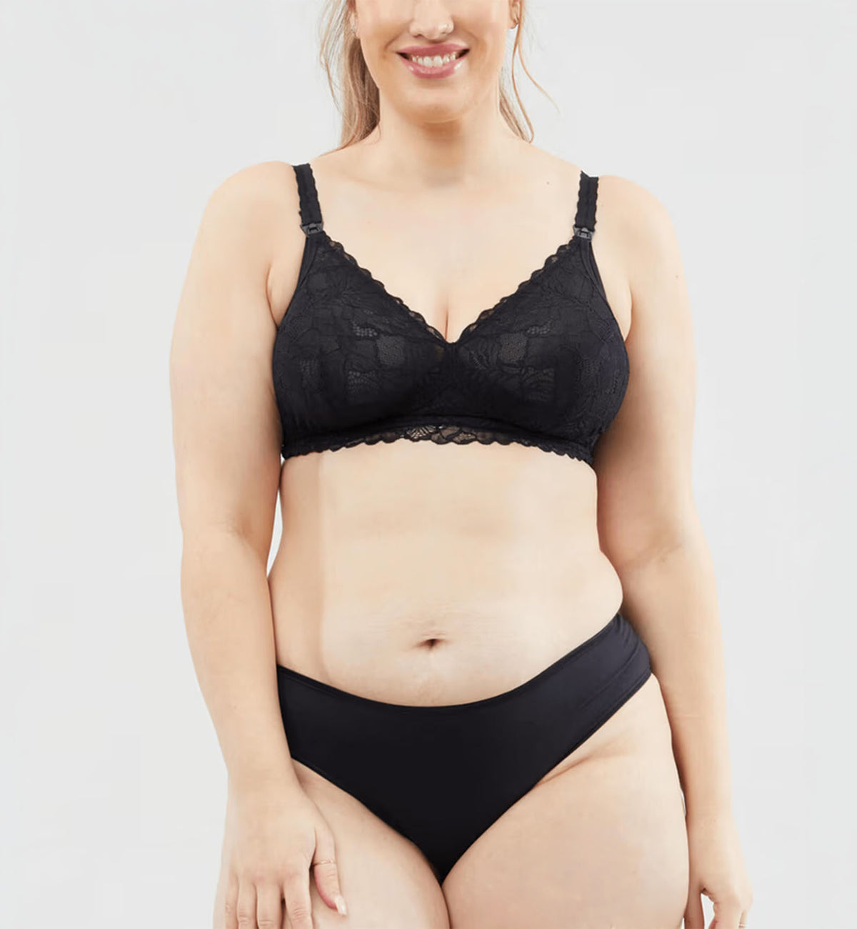 Chantilly Lace Non-Wire Maternity & Nursing Bralette (29-1045),Small E-G,Black - Black,Small E-G