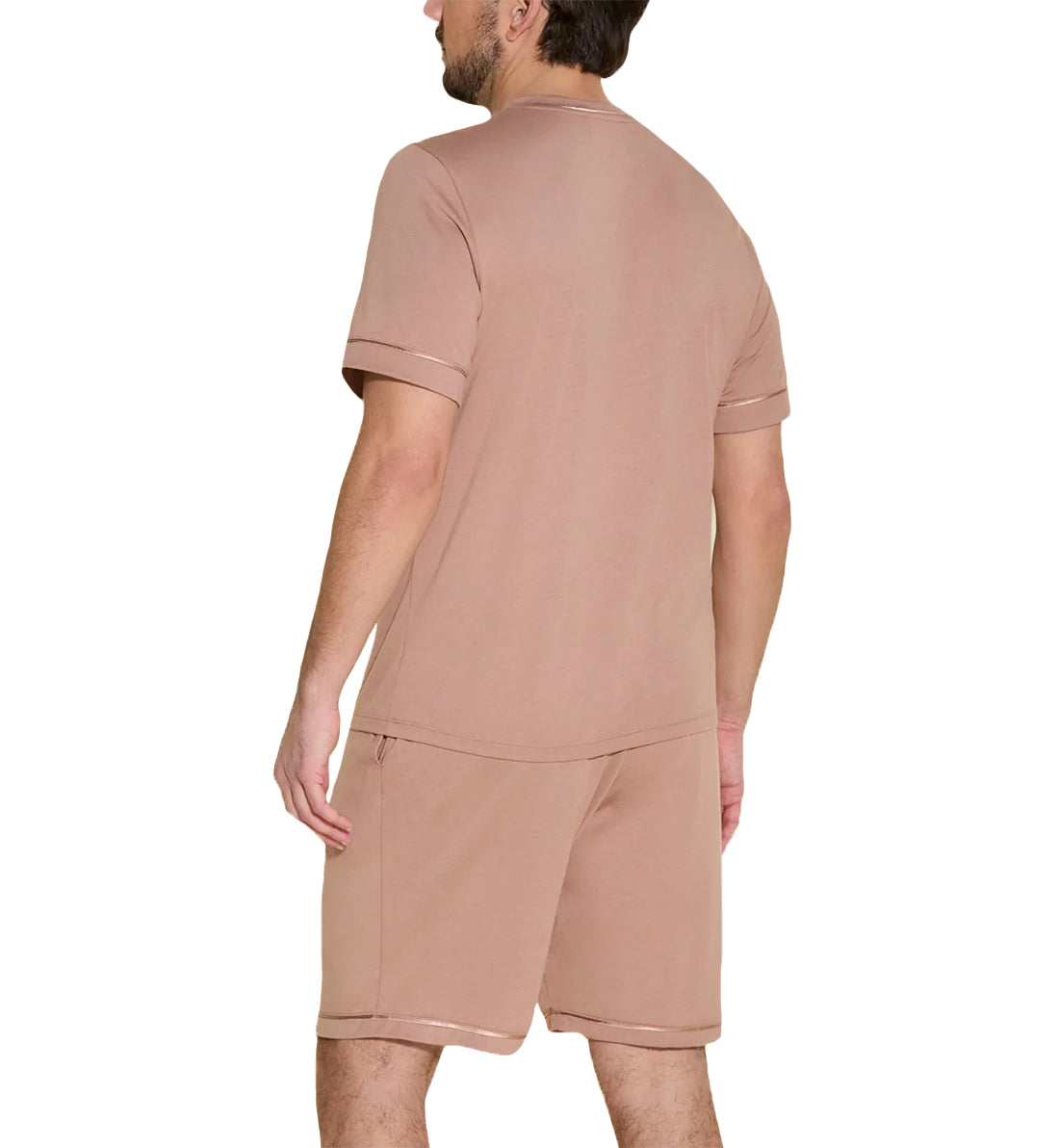 Cosabella Men's Short Sleeve V-Neck Shirt & Short PJ Set (AMORE9421),S,India - India,Small
