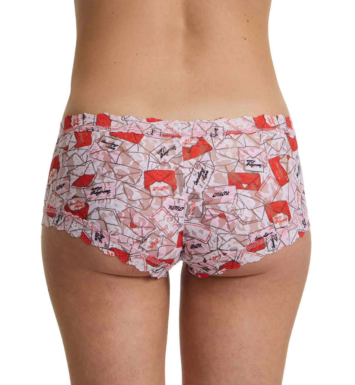 Hanky Panky Signature Lace Printed Boyshort (PR4812P),XS,With Love - With Love,XS