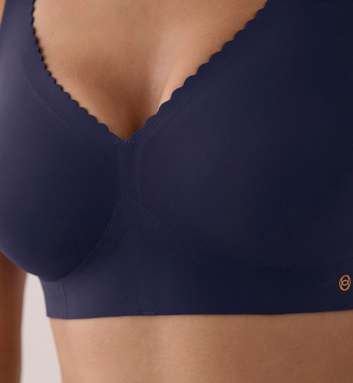 Evelyn & Bobbie EVELYN Deep V-Neck Bralette (1834),Small,Midnight Navy - Midnight Navy,Small