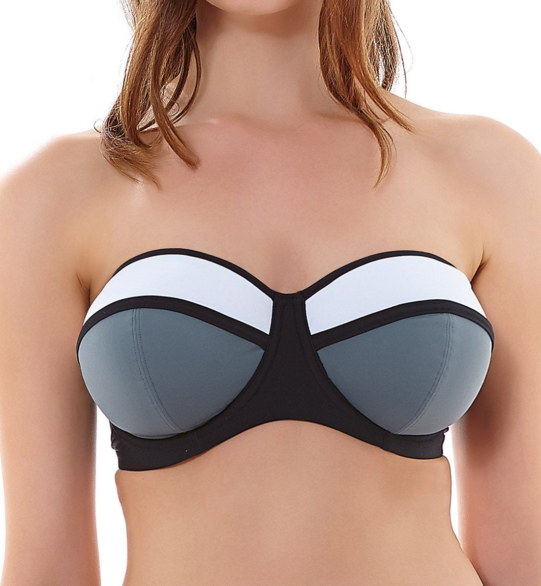 Freya Bondi Padded Bandeau Underwire Bikini Top (3963),30DD,Black - Black,30DD