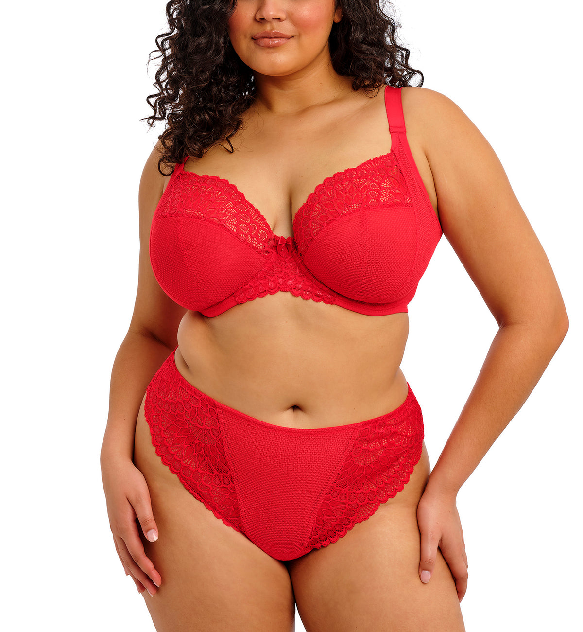 Elomi Tiernie Plunge Underwire Bra (303334),32GG,Red - Red,32GG