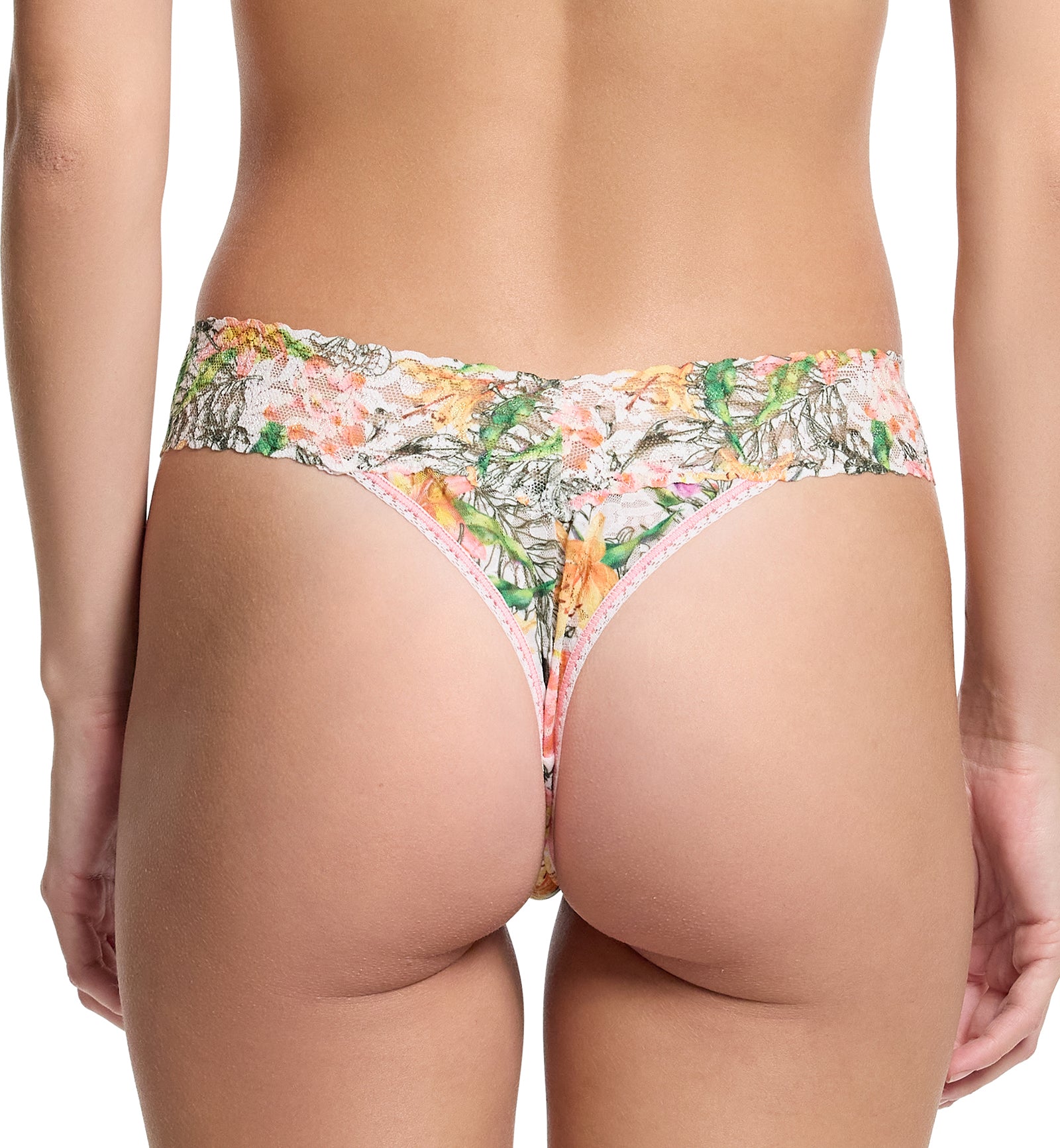 Hanky Panky Signature Lace Printed Original Rise Thong (PR4811P),Botany - Botany,One Size