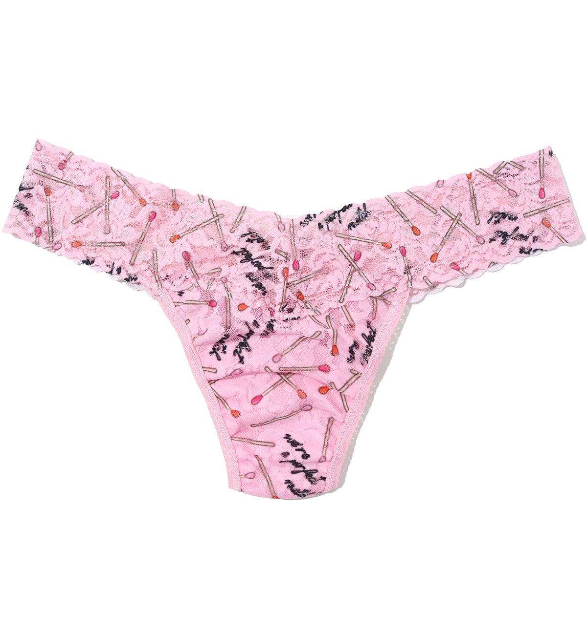 Hanky Panky Signature Lace Printed Low Rise Thong (PR4911P),Perfect Match - Perfect Match,One Size