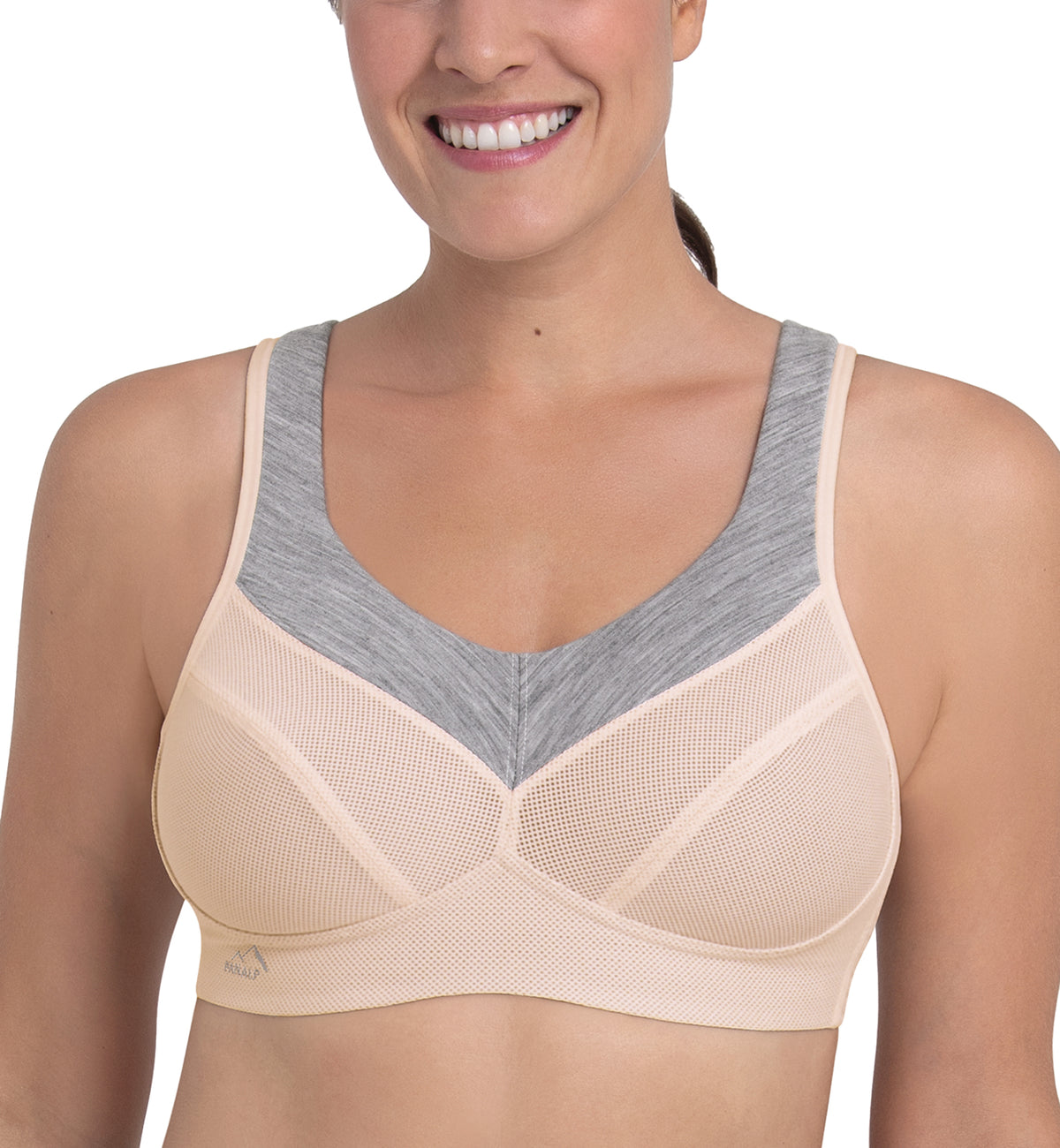 Anita PanAlp Wool Firm Support Softcup Sports Bra (5555),32A,Smart Rose/Melange - Smart Rose/Melange,32A