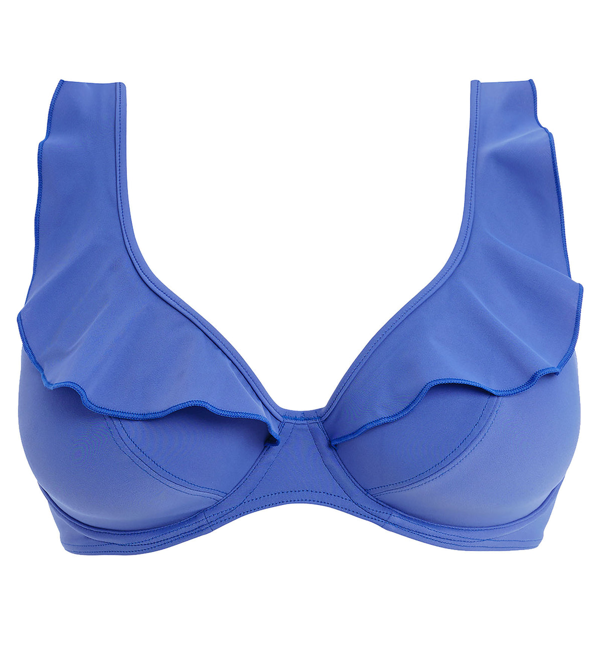 Freya Jewel Cove High Apex Underwire Bikini Top with J Hook (7230),28FF,Plain Azure - Plain Azure,28FF