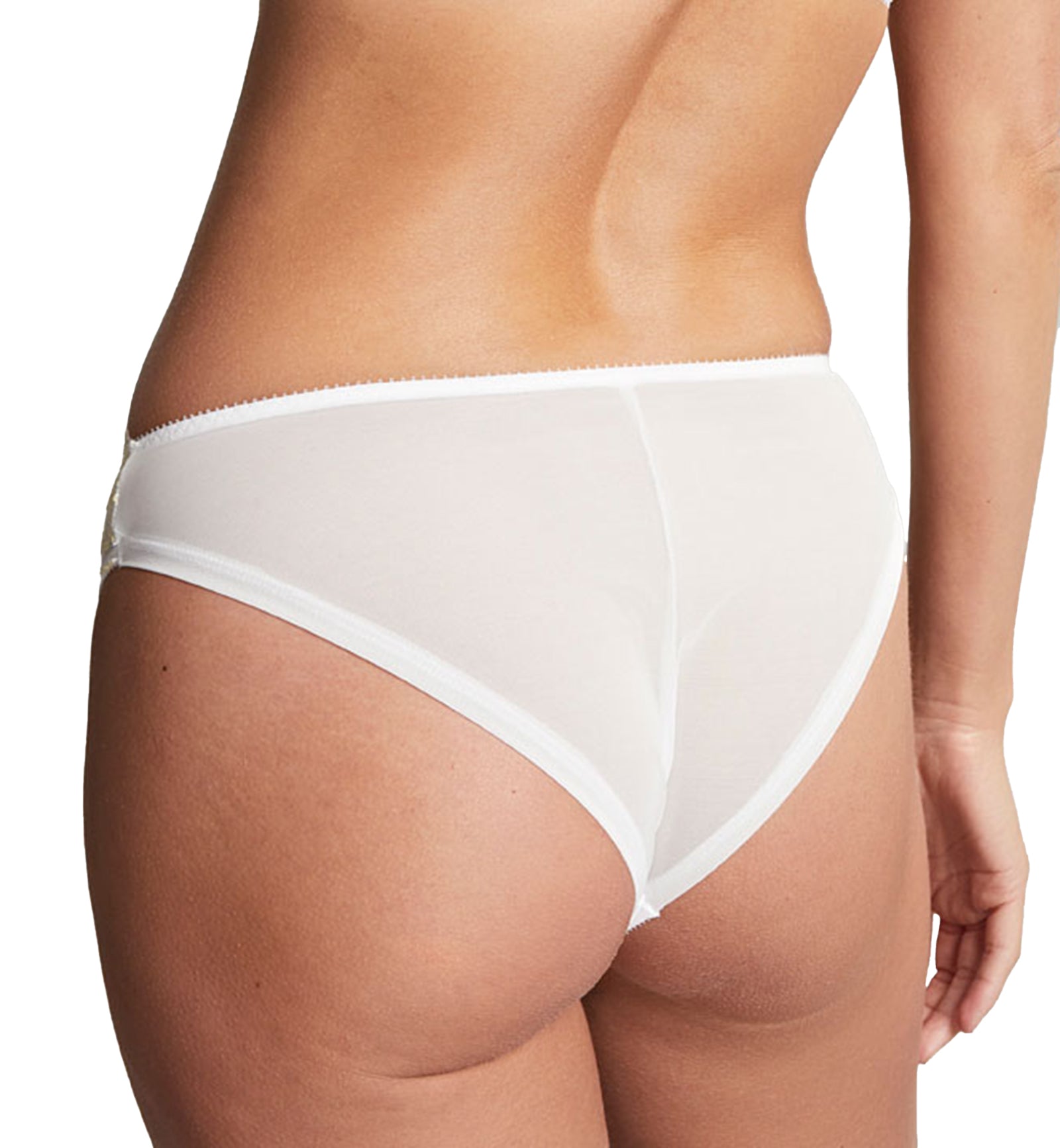 Cleo by Panache Blossom Brazilian Brief (10582),XS,White/Lemon - White/Lemon,XS
