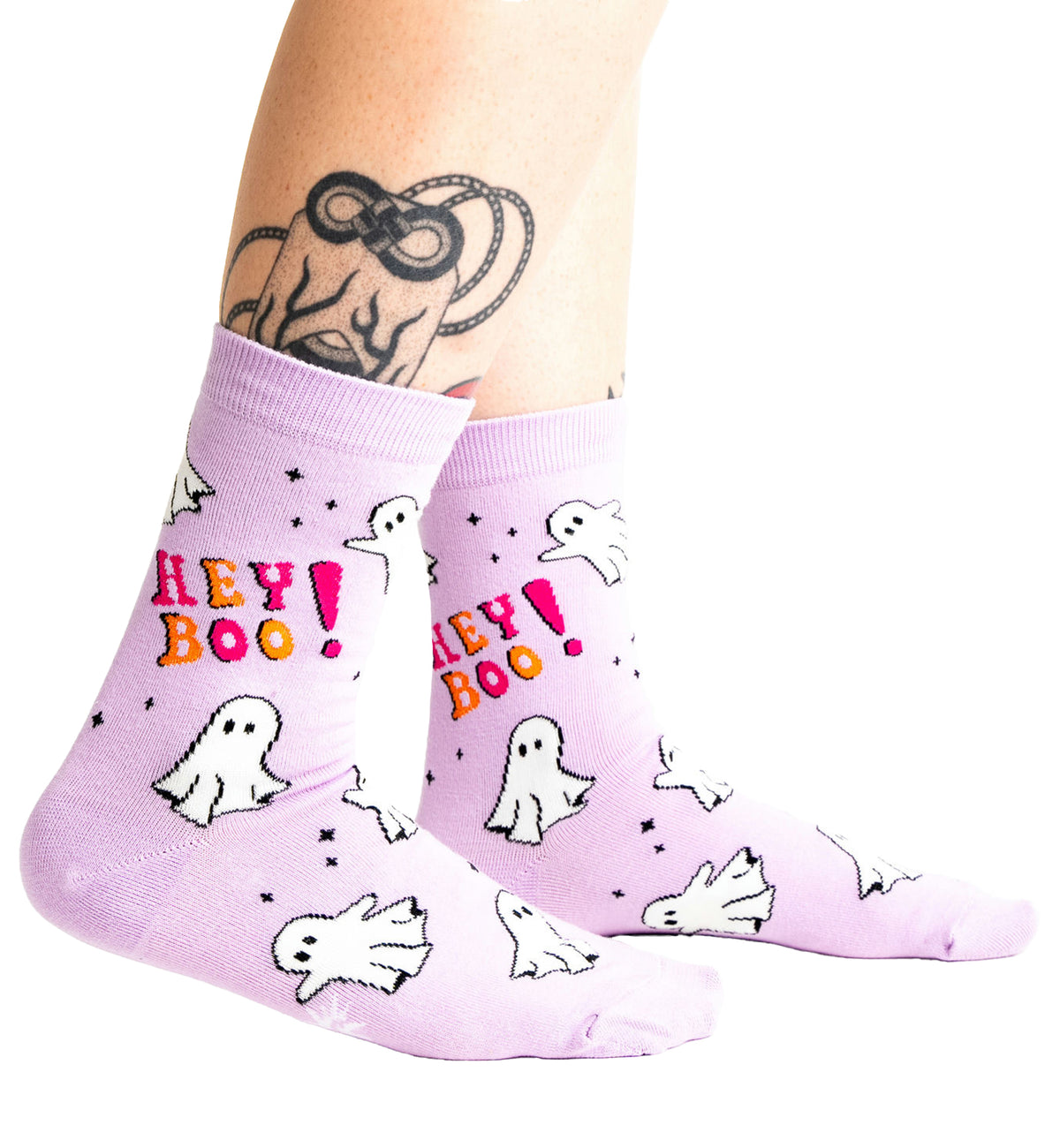 SOCK it to me Women's Crew Socks (W0483),Hey Boo! (Glow) - Hey Boo! (Glow),One Size
