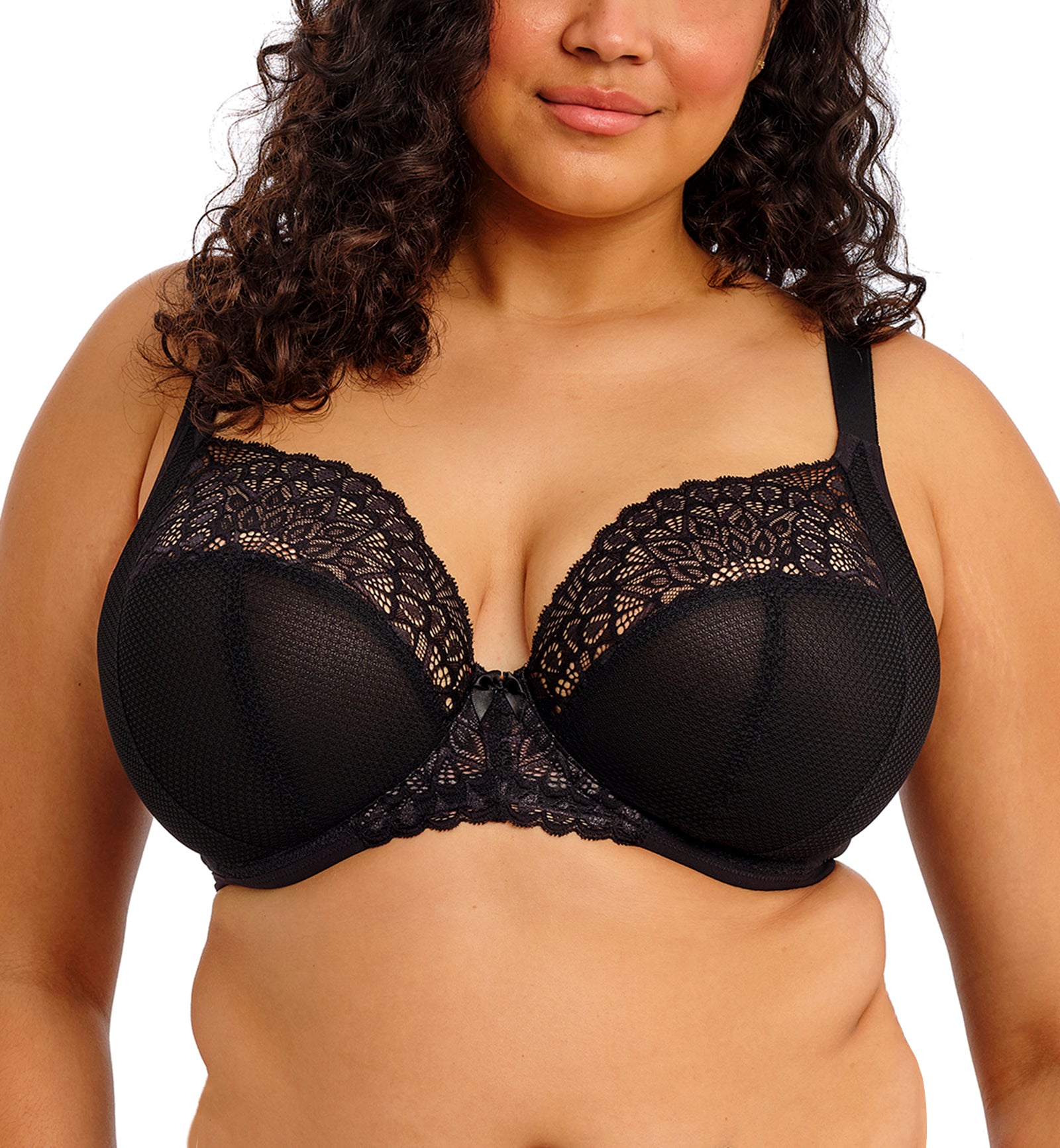 Elomi Tiernie Plunge Underwire Bra (303334),32GG,Black - Black,32GG