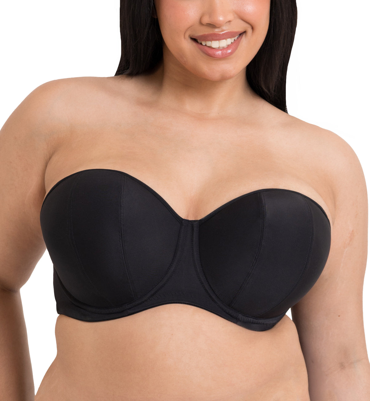 Curvy Kate Luxe Multiway Strapless Underwire Bra (CK2601),28GG,Jet Black - Jet Black,28GG