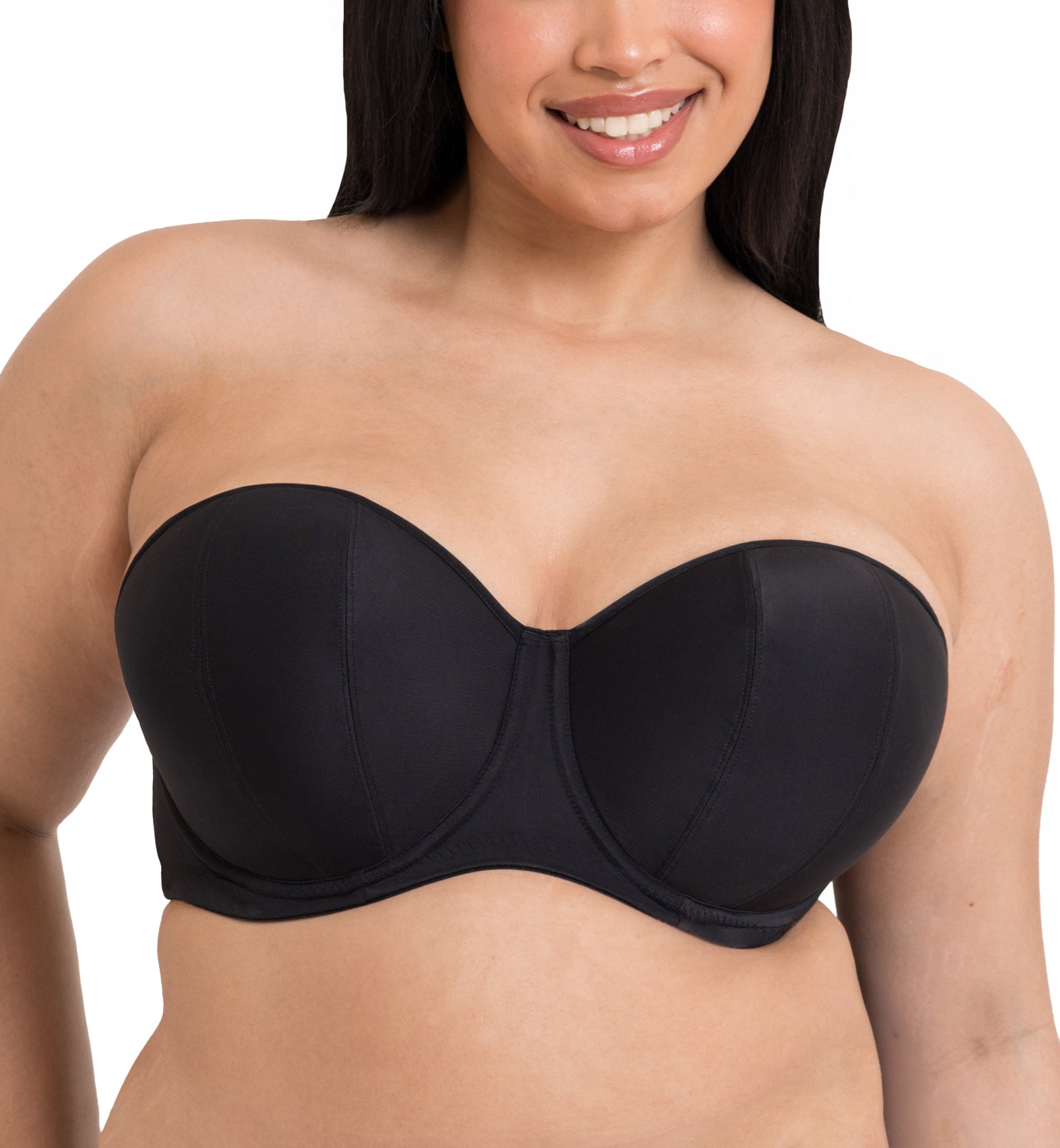 Curvy Kate Luxe Multiway Strapless Underwire Bra (CK2601),28GG,Jet Black - Jet Black,28GG