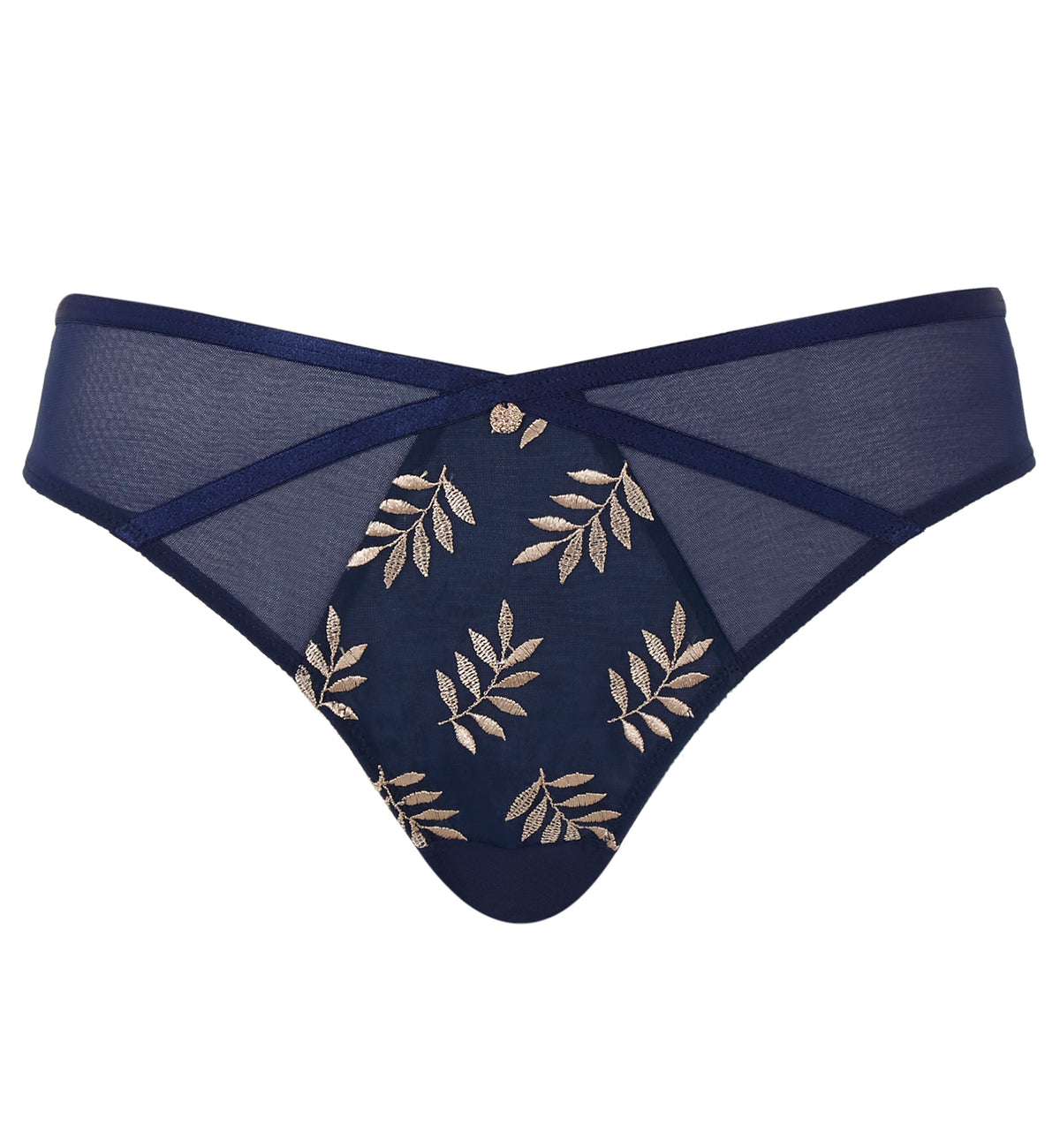 Panache Tango Brazilian Brief (9096),Small,Navy/Champagne - Navy/Champagne,Small