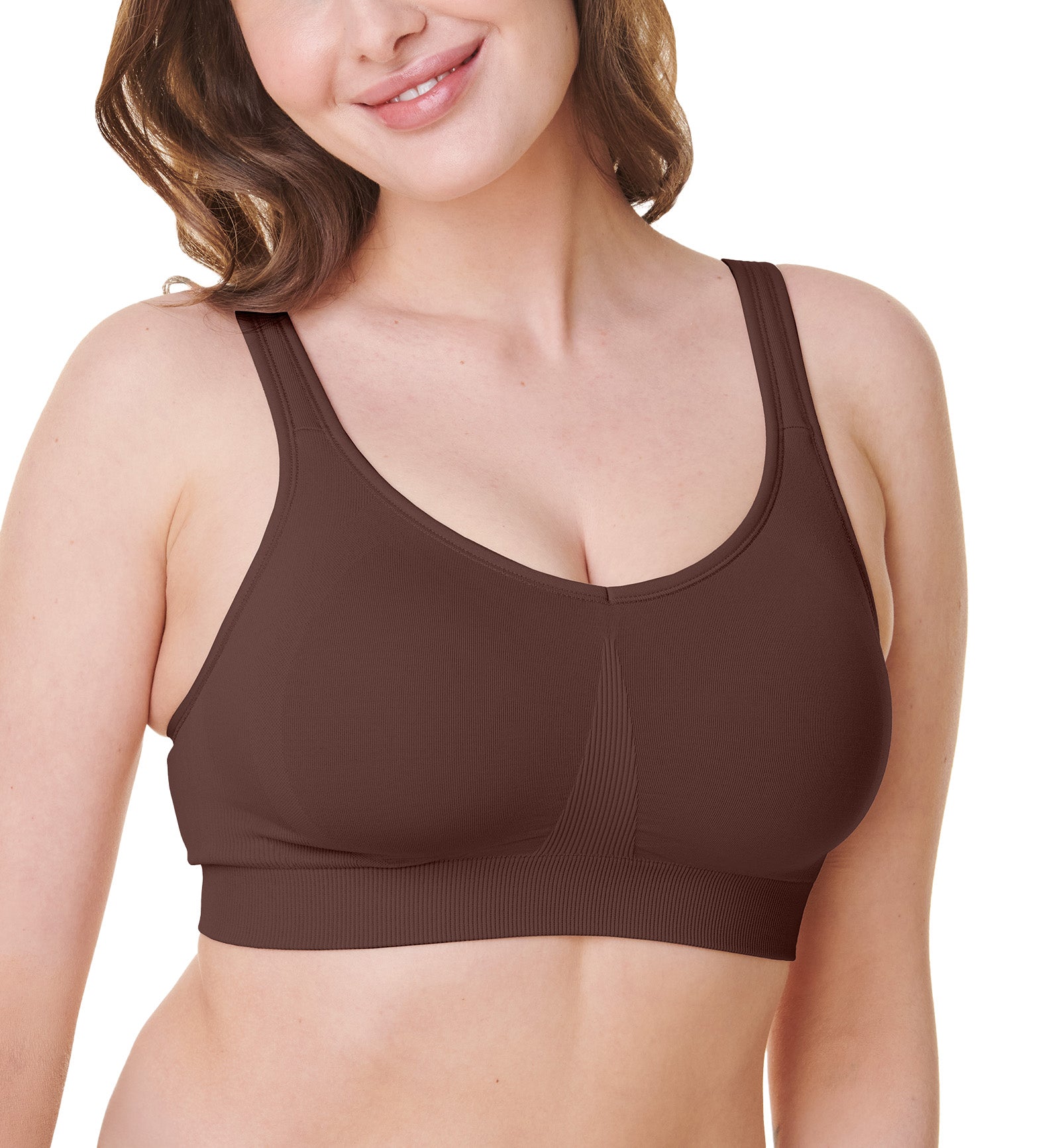 BRAVADO! DESIGNS Everyday Sculpt FULL CUP Wire-Free Bra (11011VFC),Small FC,Chocolate - Chocolate,Small-Full Cup