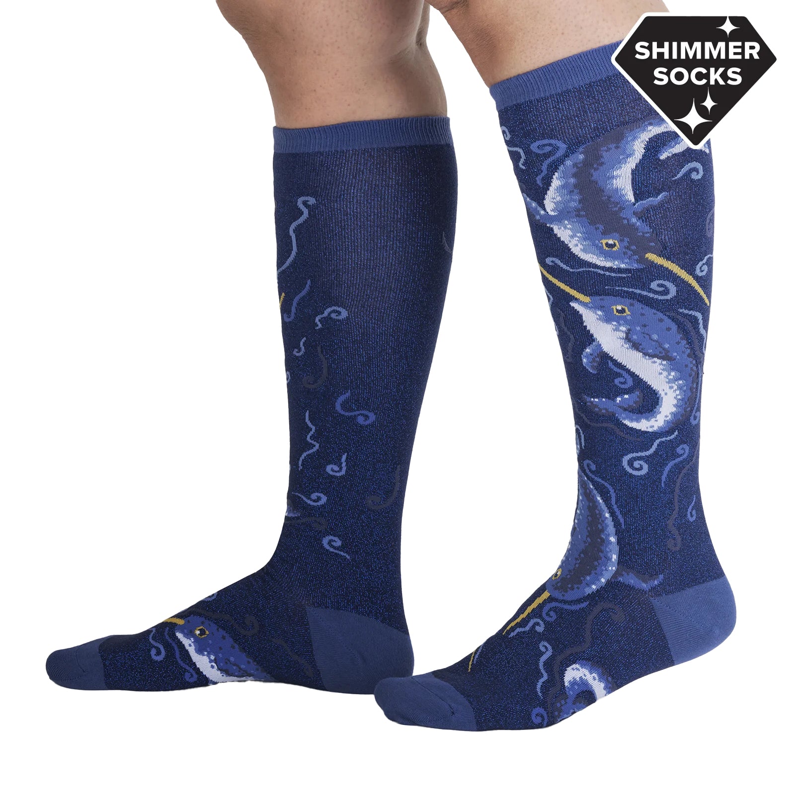 SOCK it to me Unisex Knee High Socks (F0631),Once Upon a Narwhal - Once Upon a Narwhal,One Size