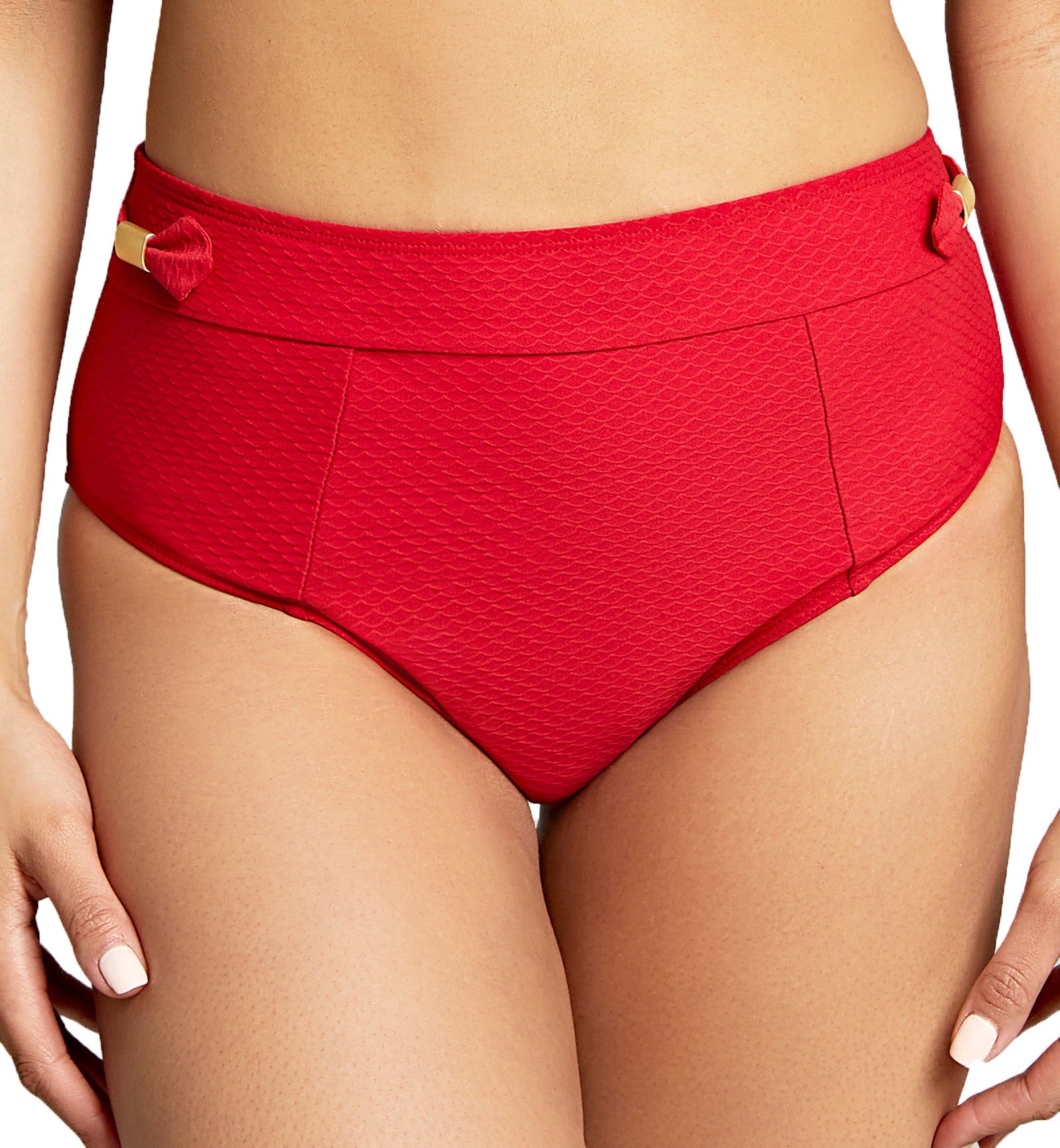 Panache Marianna High Waist Swim Pant (SW1595),XS,Crimson - Crimson,XS
