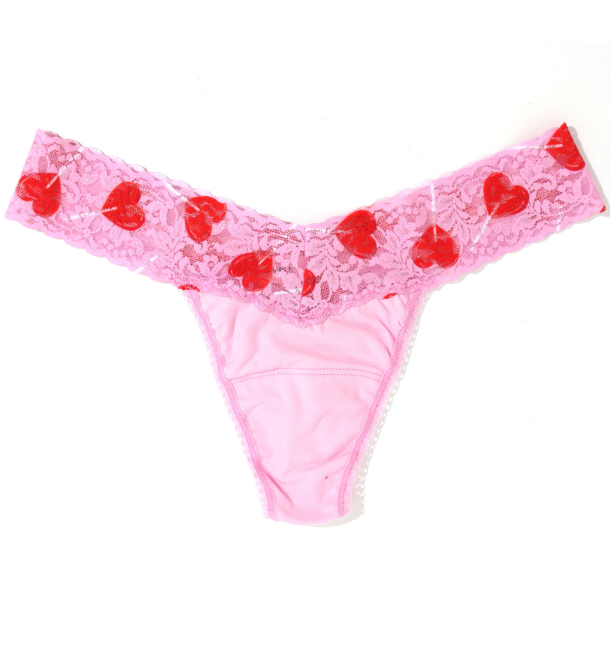 Hanky Panky Cotton-Spandex Low Rise Thong (891582P),Lollipop - Lollipop,One Size