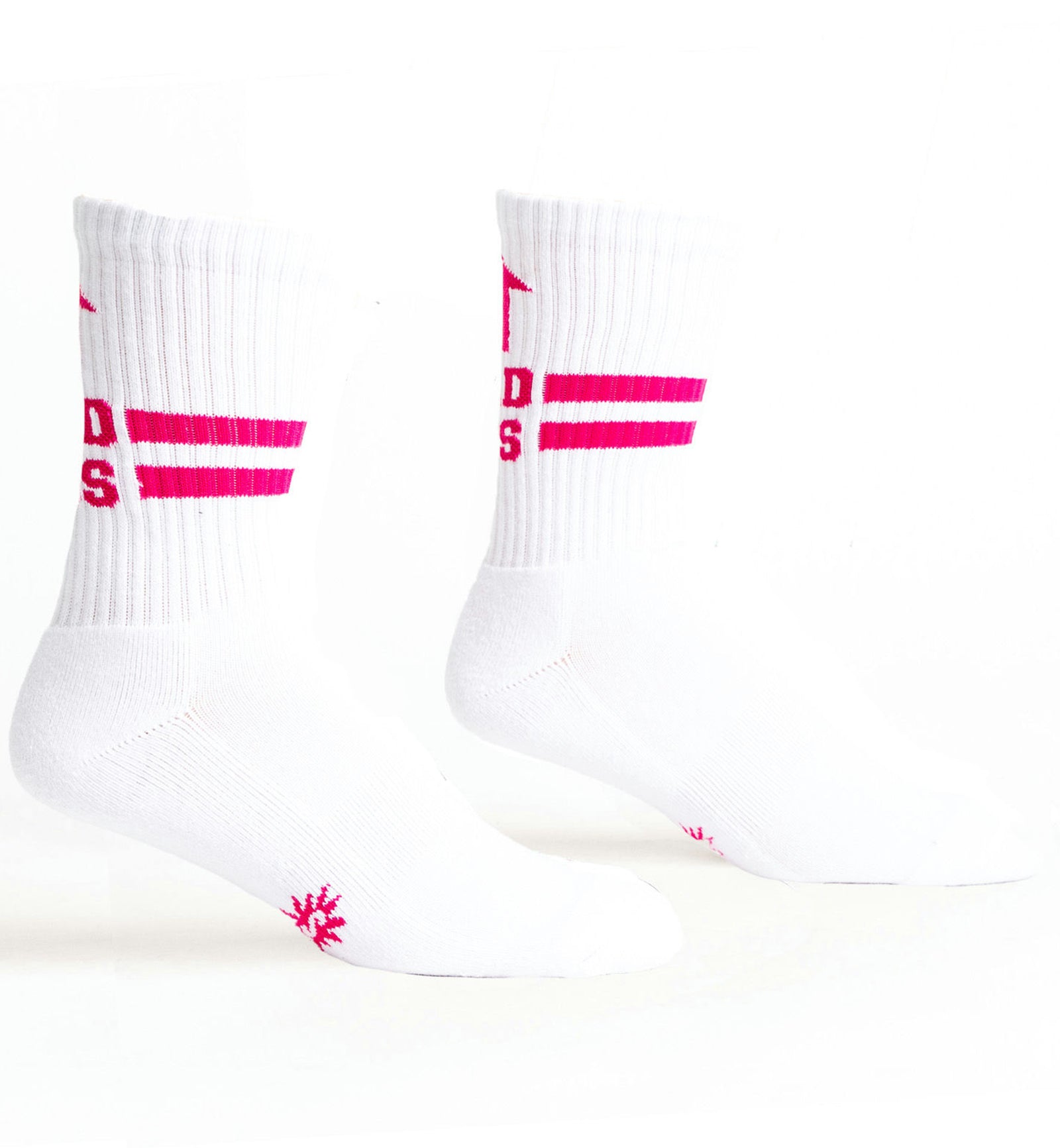 SOCK it to me Athletic Ribbed Crew Socks (R0034-2),Bad Ass (White) - Bad Ass (White),One Size