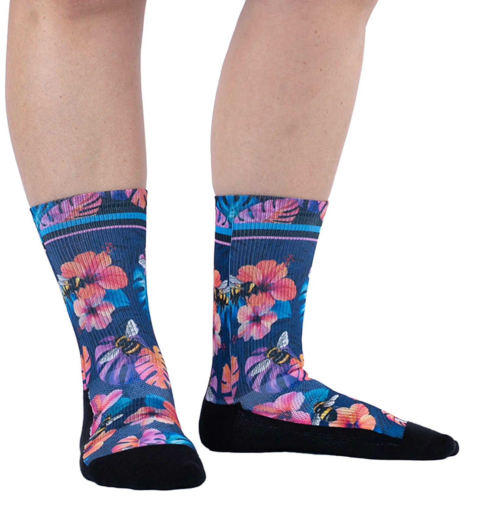 SOCK it to me Athletic Printed Performance Crew Socks (AP0015),Bee Bold - Bee Bold,One Size