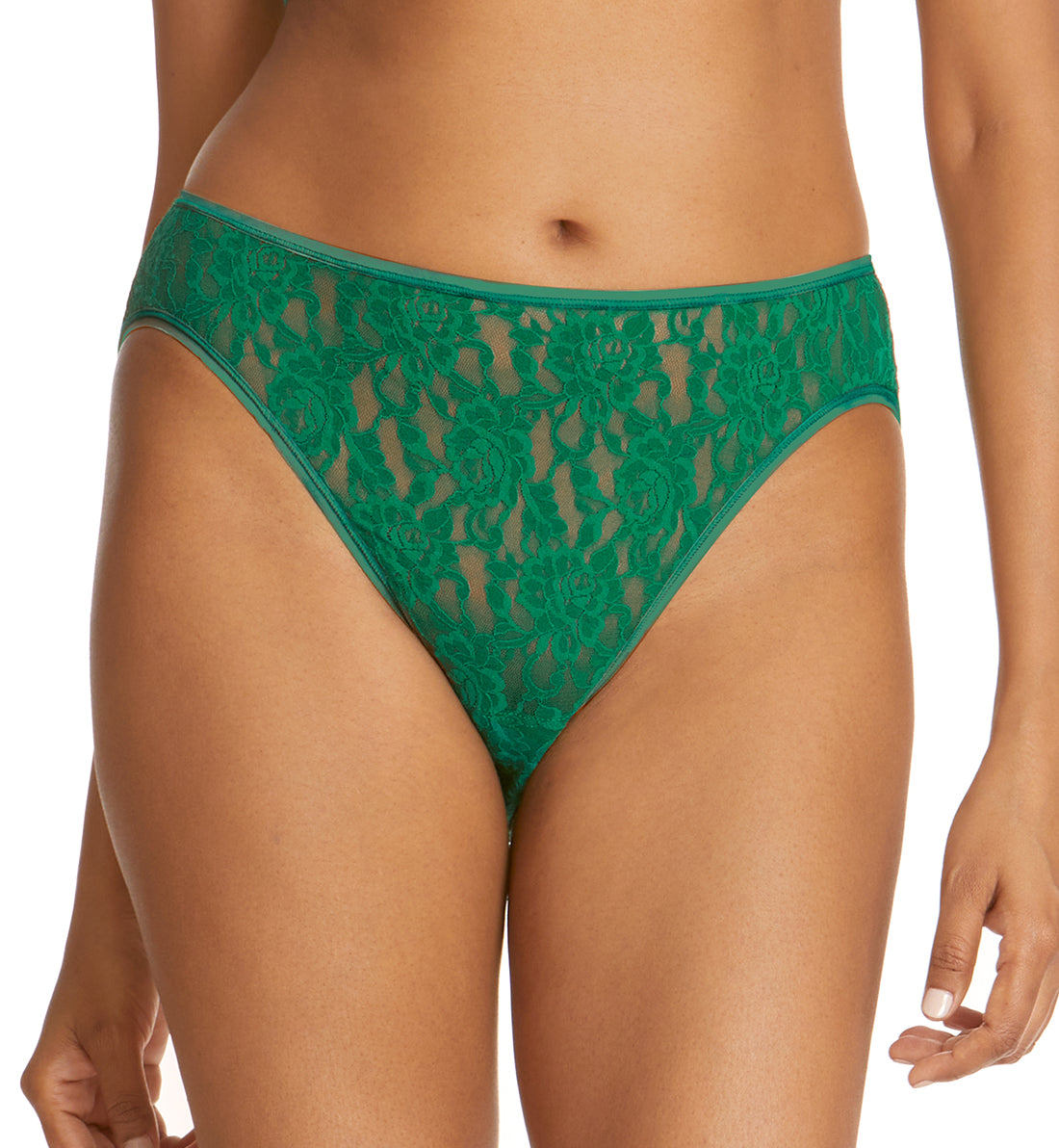 Hanky Panky Signature Lace High Cut Brief (482264),XS,Green Envy - Green Envy,XS