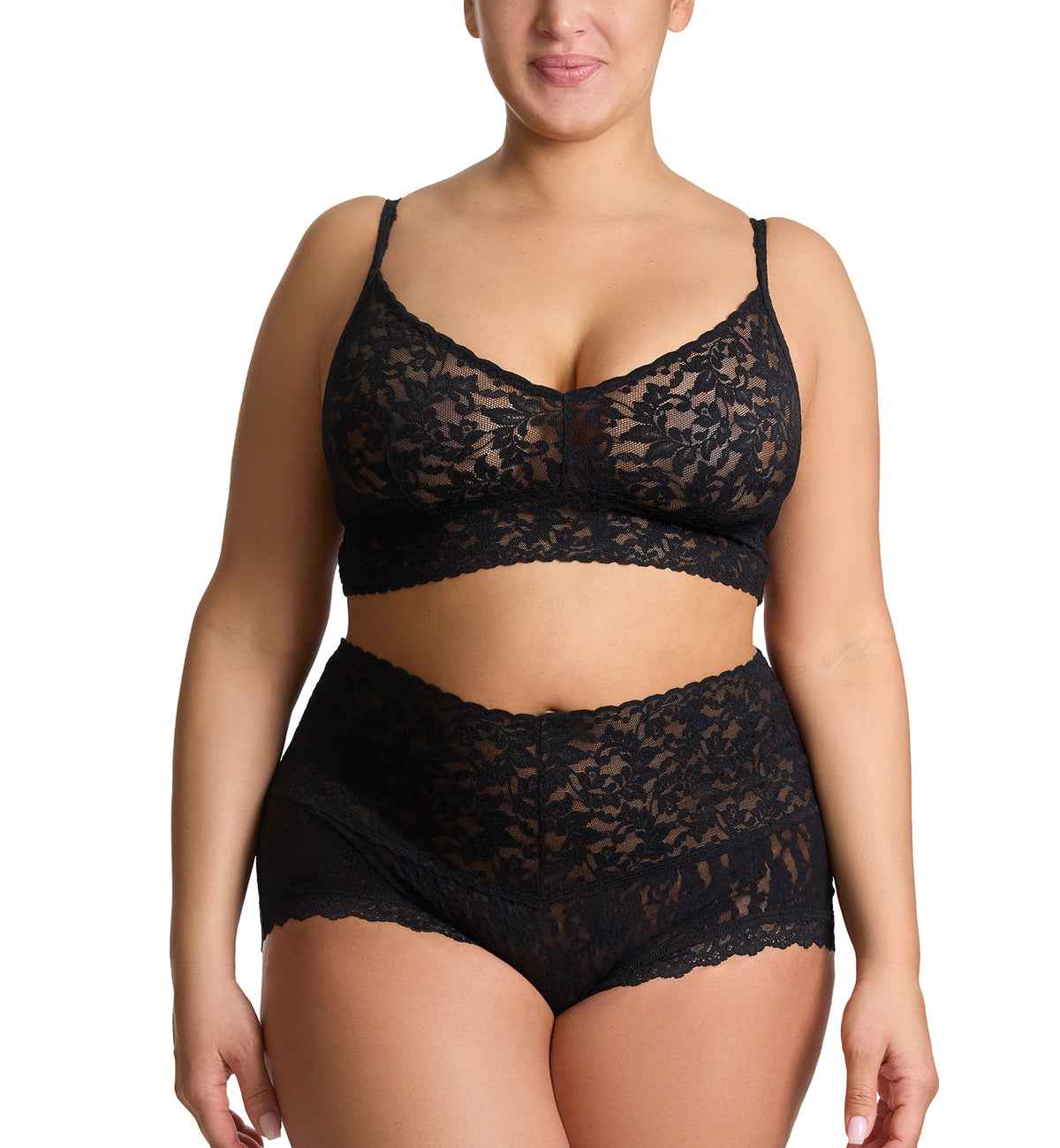 Hanky Panky Signature Lace PLUS Retro Boyshort (9K1204X),1X,Black - Black,1X