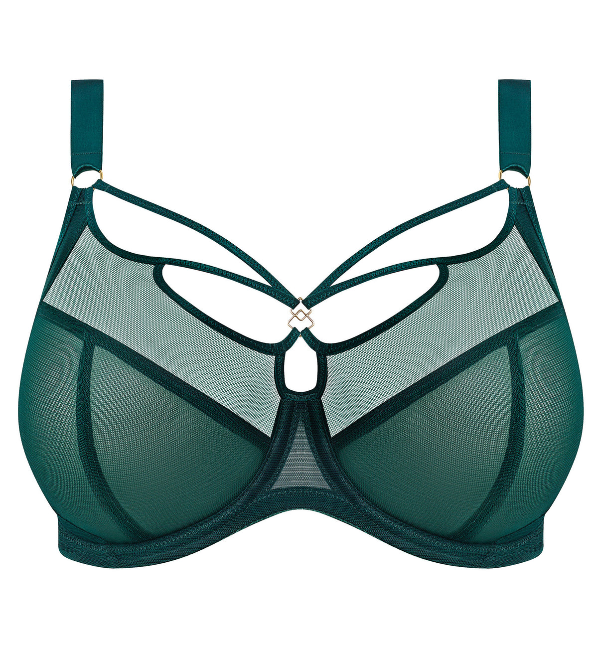 Elomi Sachi Banded Plunge Underwire Bra (4350),32GG,Deep Emerald - Deep Emerald,32GG