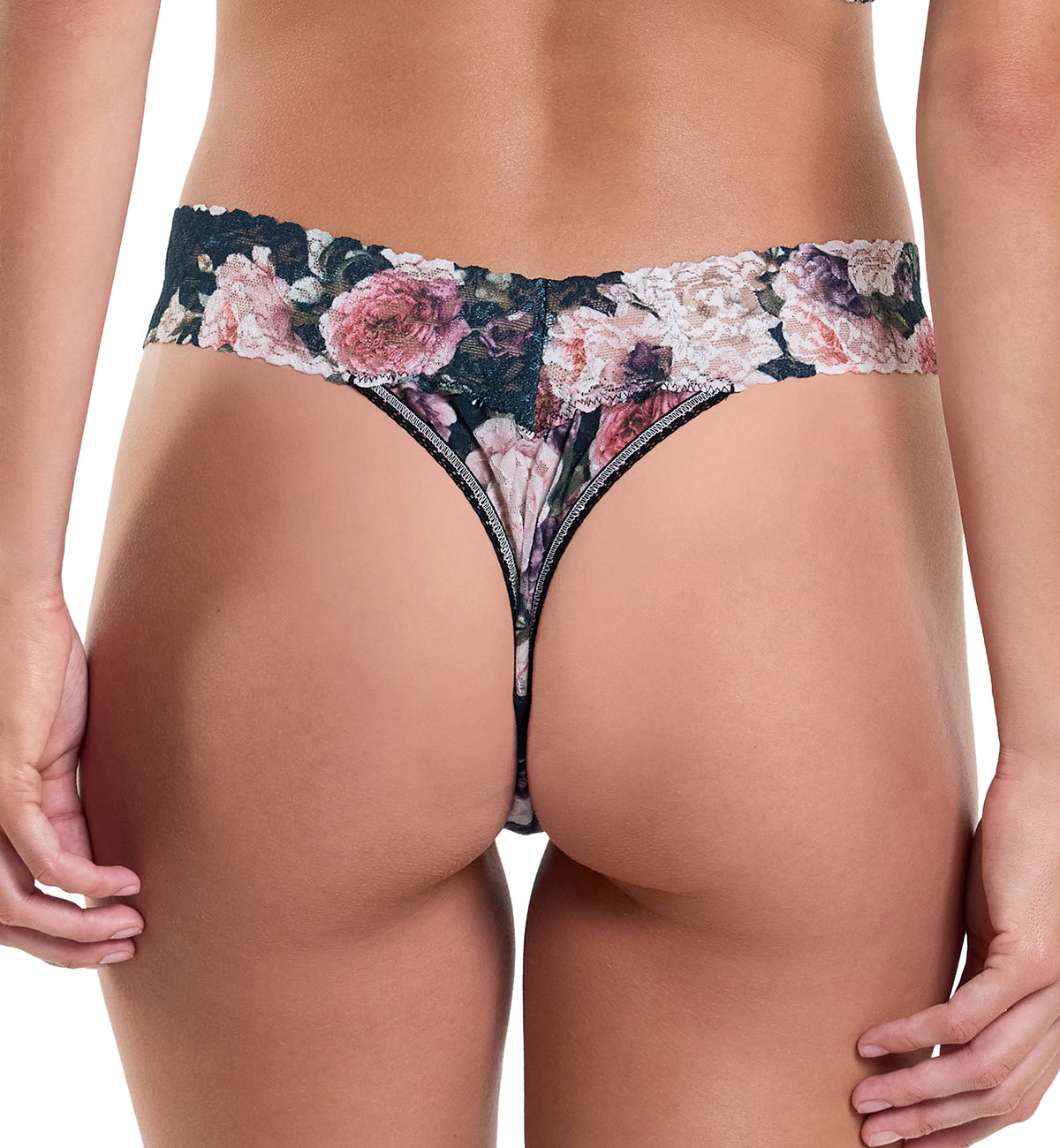 Hanky Panky Signature Lace Printed Original Rise Thong (PR4811P),Romantique - Romantique,One Size