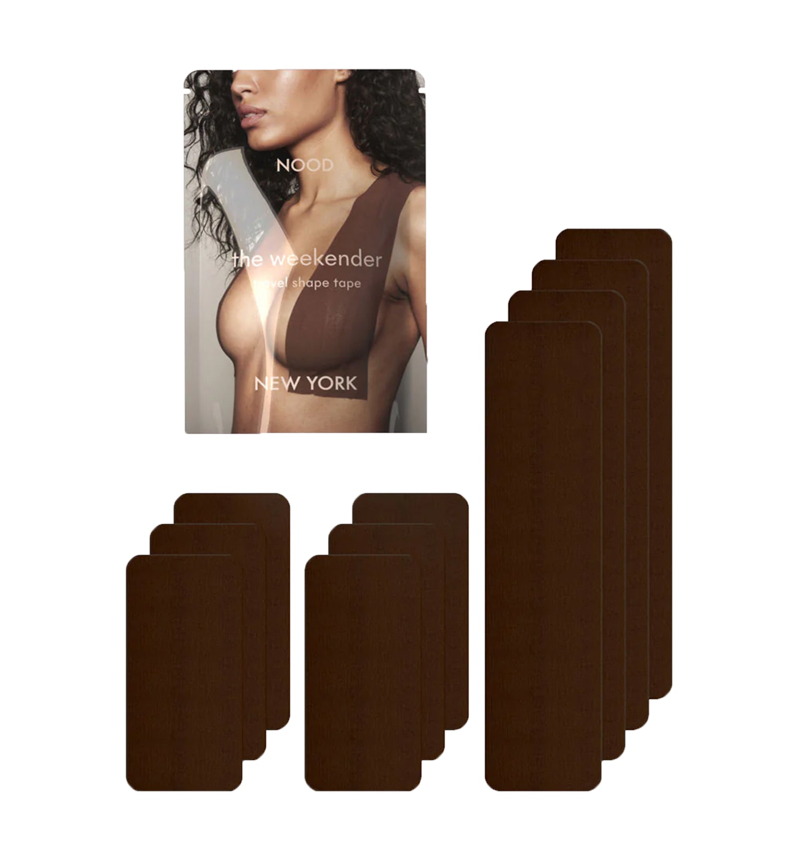 NOOD The Weekender Pre-Cut Travel Adhesive Breast Tape,Coffee - Coffee,3 Inch