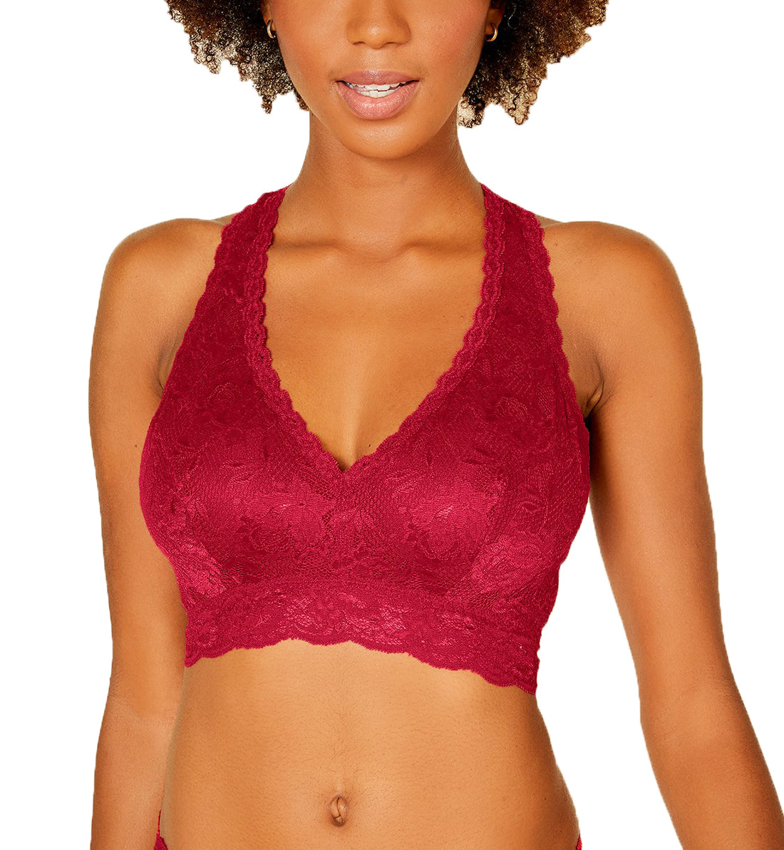 Cosabella Never Say Never CURVY Racie Racerback Bralette (NEVER1355),XS,Deep Ruby - Deep Ruby,XS
