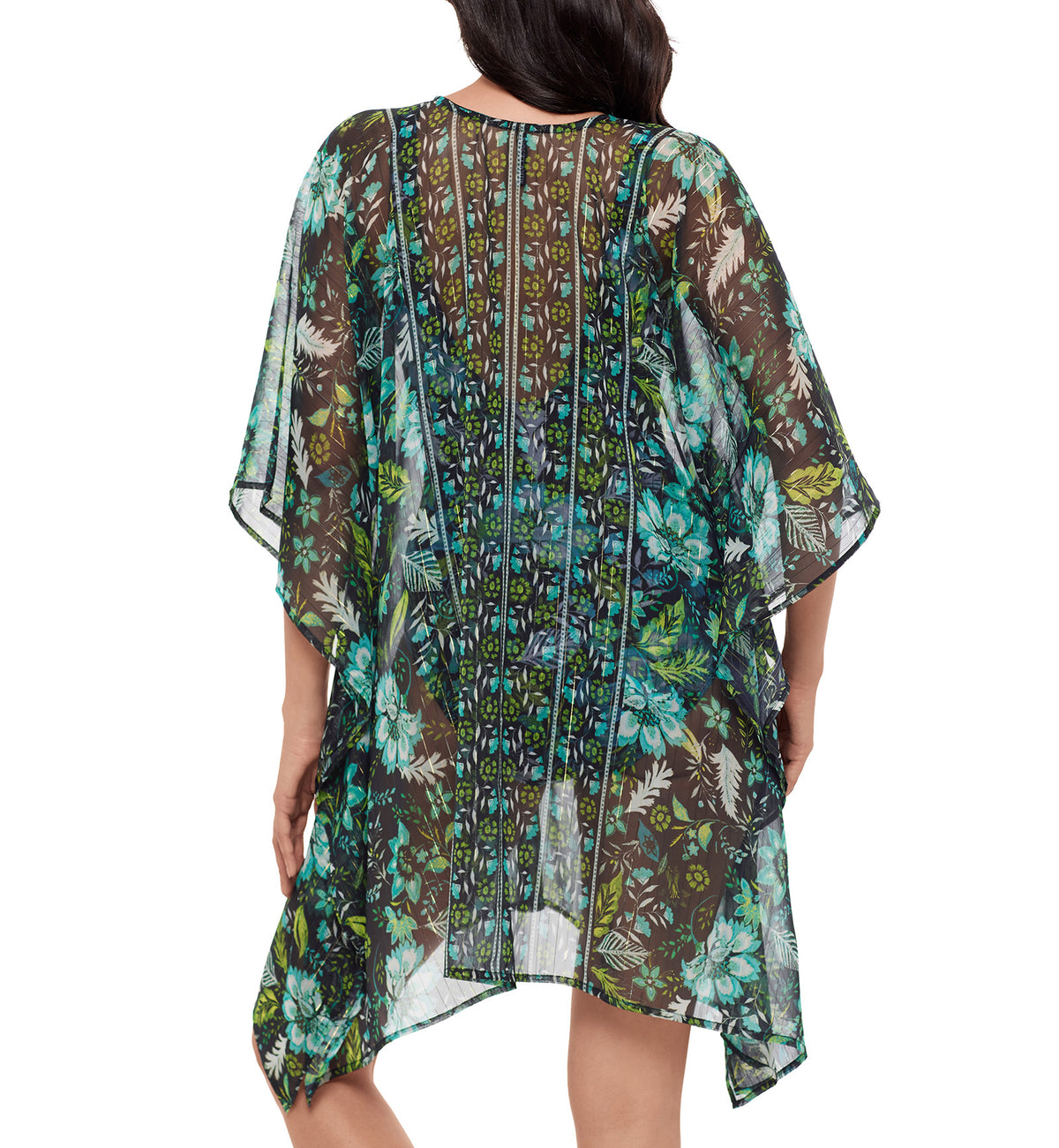 Miraclesuit Florica Caftan Swim Cover Up (6566198),Black/Multi - Black/Multi,One Size