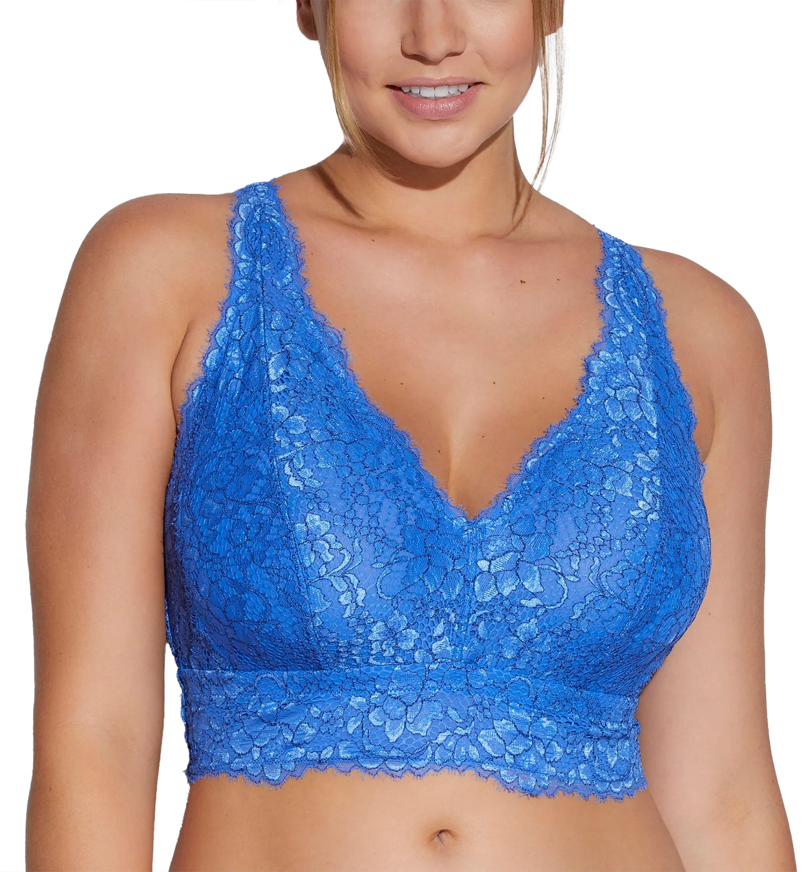 Cosabella Pret-A-Porter CURVY Longline Bralette (PRETA1383),Small,Zaffiro/Reg Purple - Zaffiro/Regancy Purple,Small