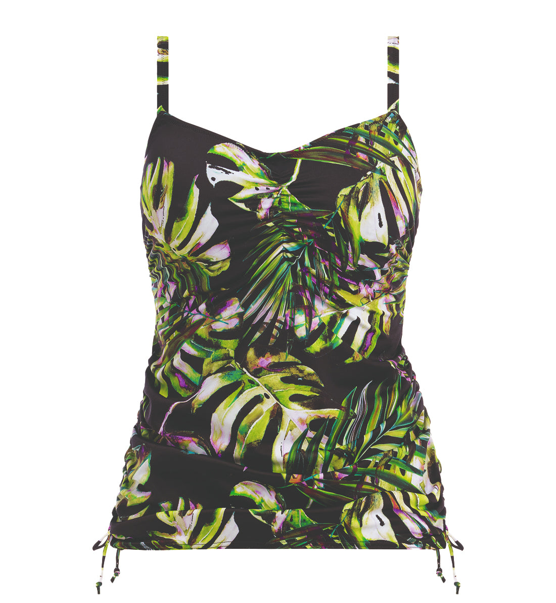 Fantasie Palm Valley Adjustable Sides Underwire Tankini (6764),32E,Black - Black,32E