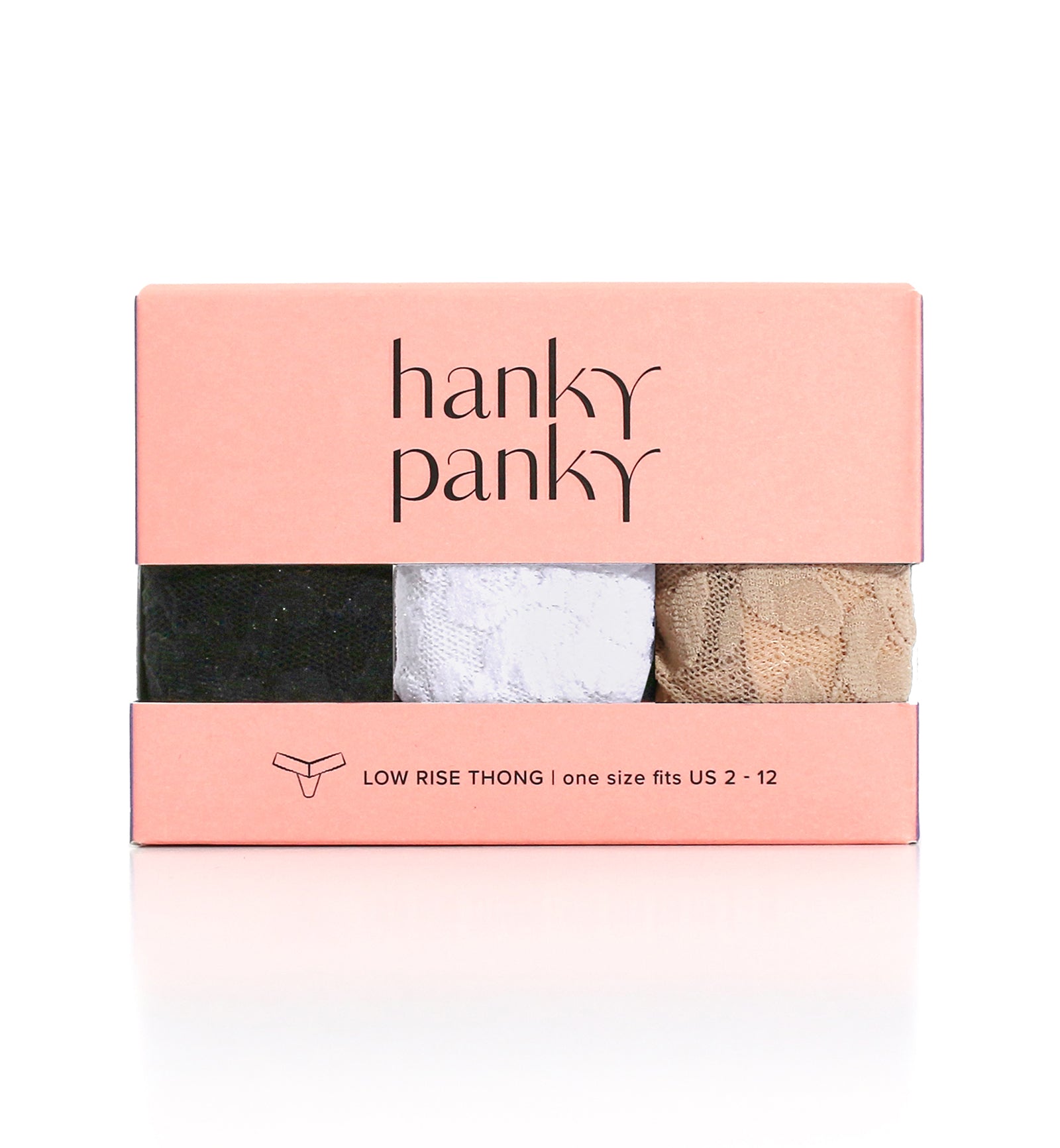 Hanky Panky 3-PACK Signature Lace Low Rise Thong (49113PK),Black/Chai/White - Black/Chai/White,One Size