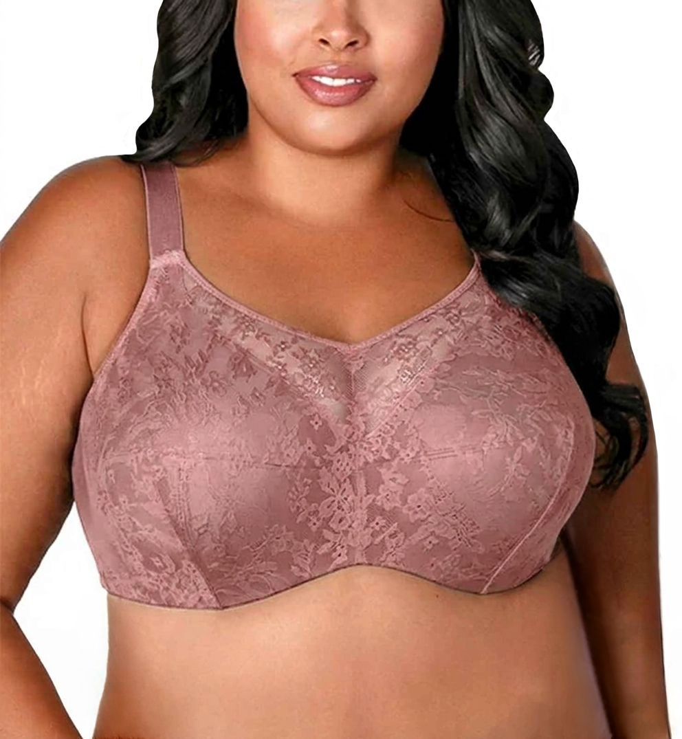 Elila Curvy Chic Lace Cami Underwire Bra (2101),36F,Dusty Rose - Dusty Rose,36F
