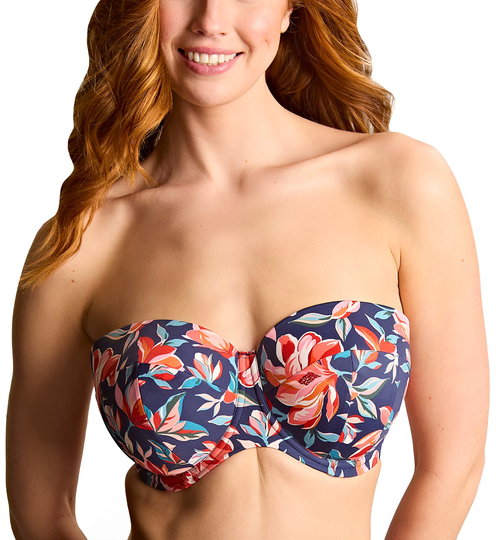 Panache Ashley Bandeau Underwire Bikini Top (SW2063),30E,Liliflora - Liliflora,30E