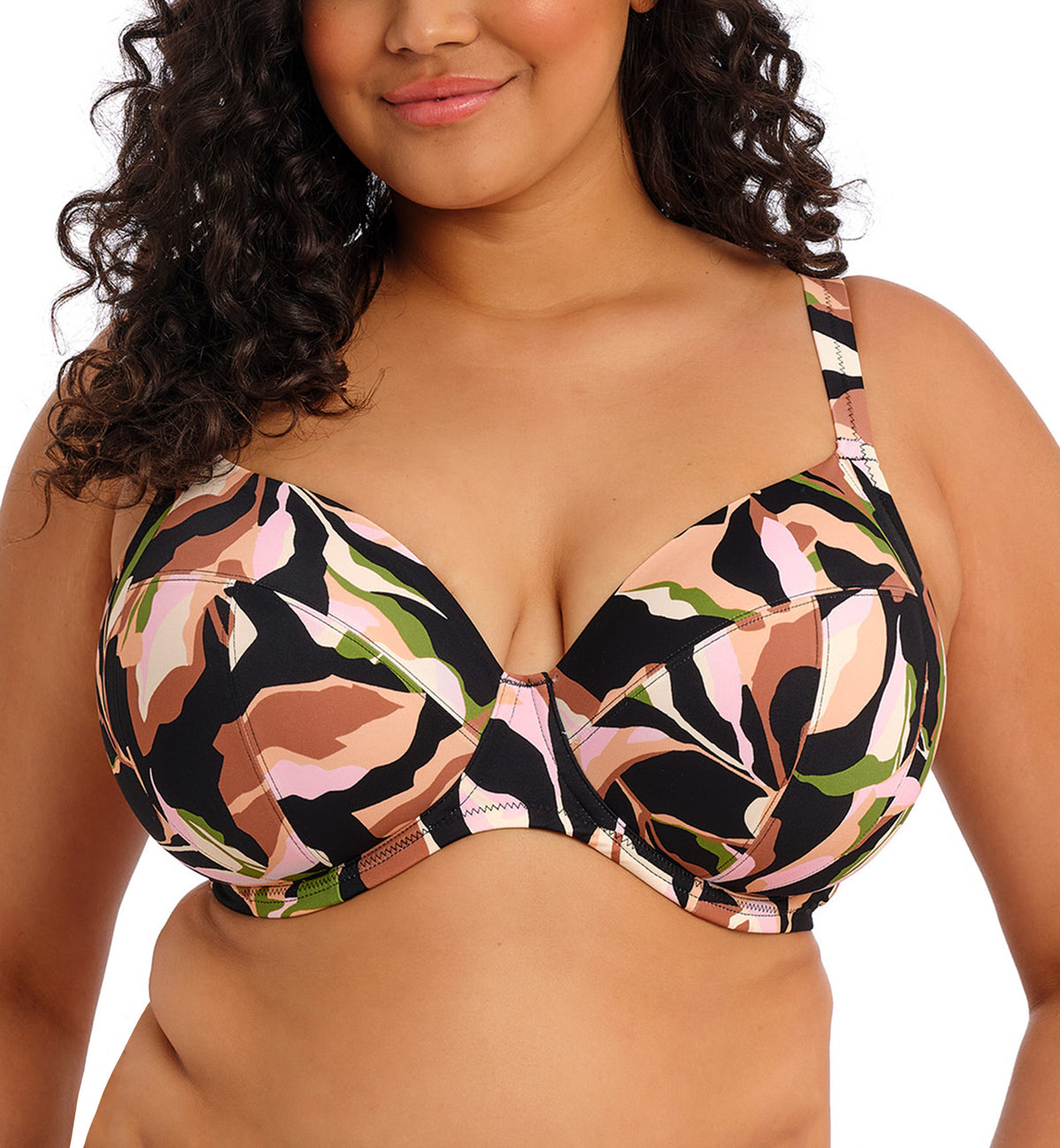 Elomi Ocean Avenue Underwire Plunge Bikini Top (ES803402),34G,Multi - Multi,34G
