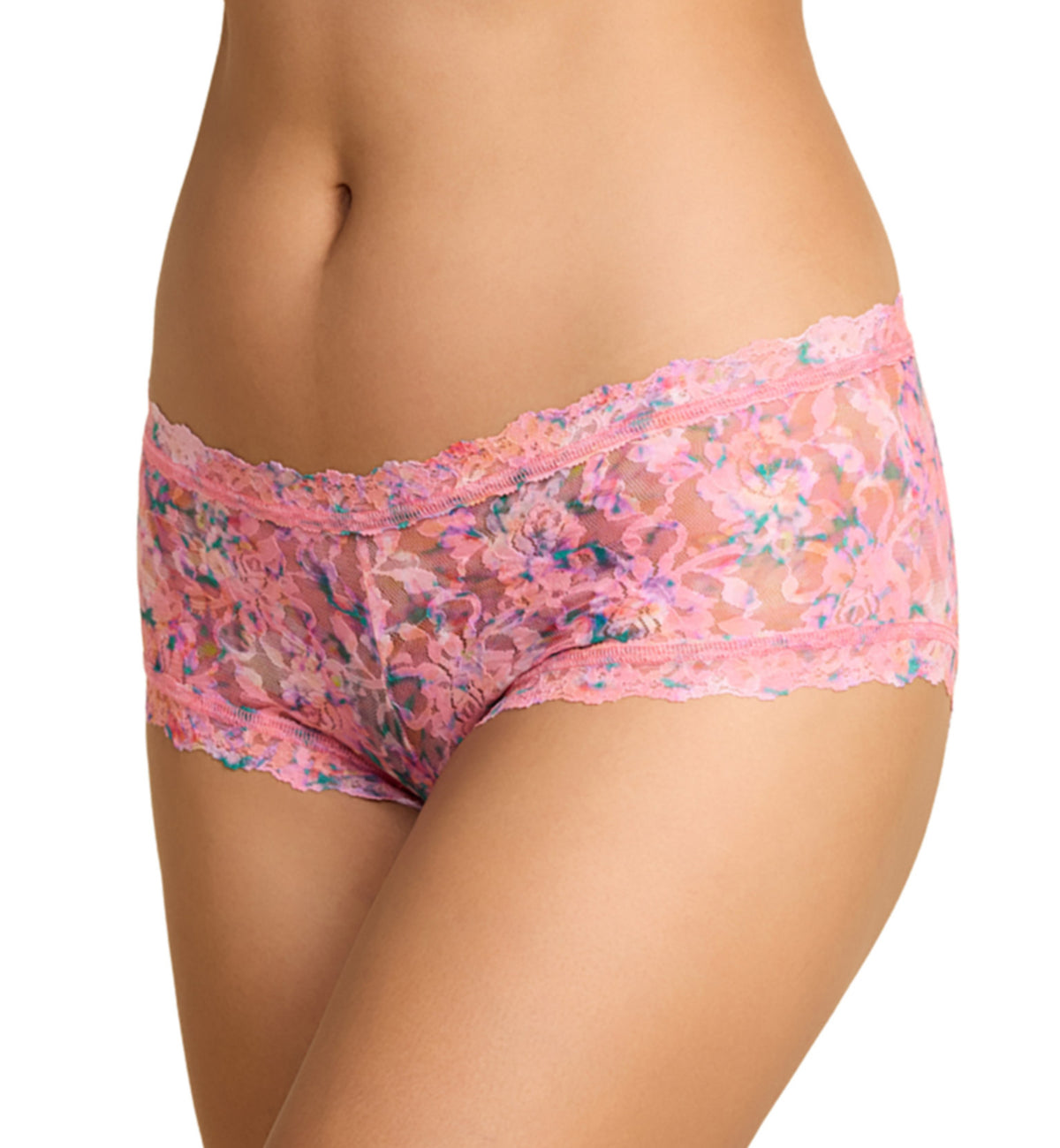 Hanky Panky Signature Lace Printed Boyshort (PR4812P),XS,Blushing Blooms - Blushing Blooms,XS