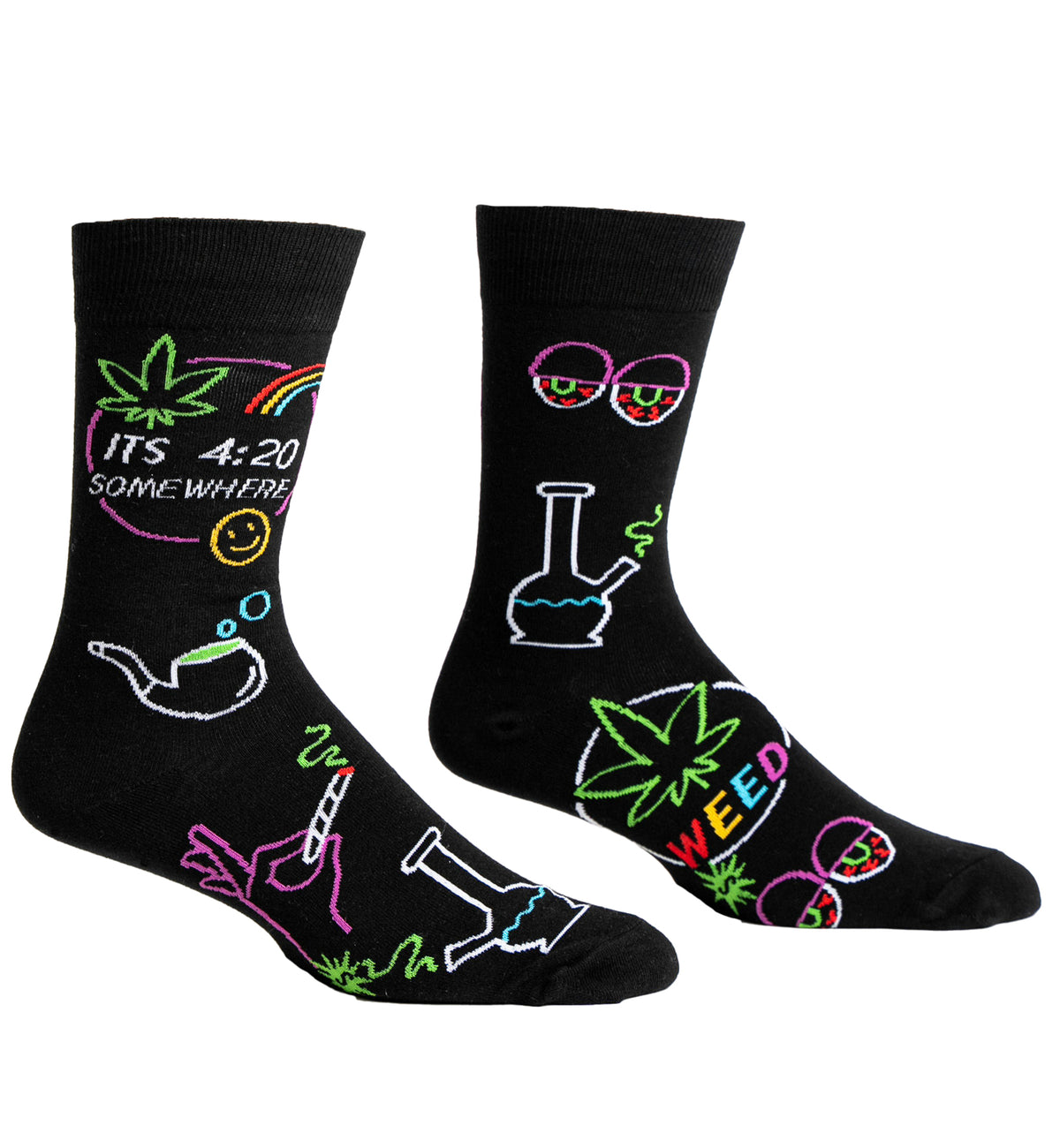 SOCK it to me Men's Crew Socks (MEF0663),It's 4:20 Somewhere - It's 4:20 Somewhere,One Size