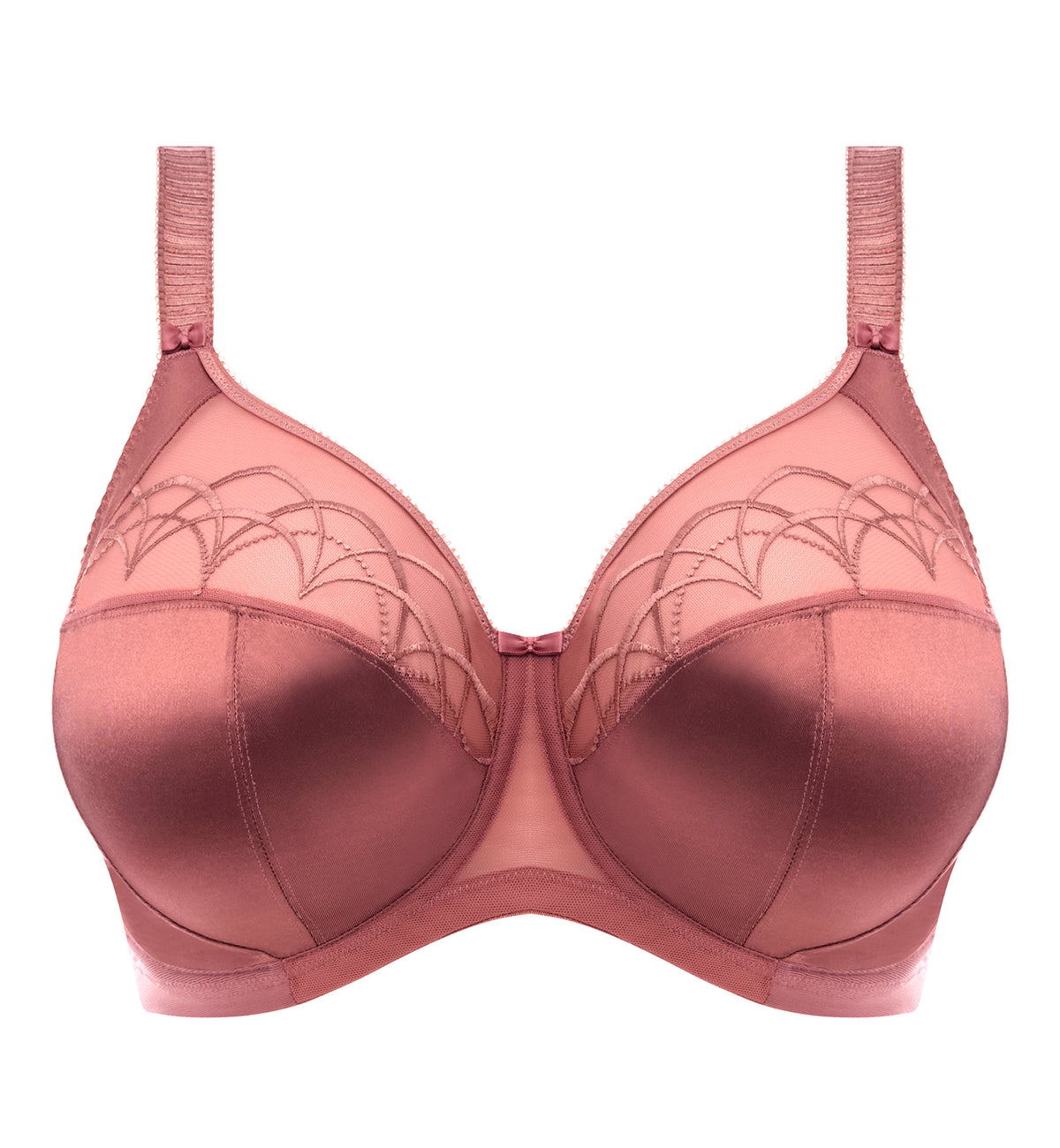 Elomi Cate Embroidered Full Cup Banded Underwire Bra (4030),34F,Rosewood - Rosewood,34F