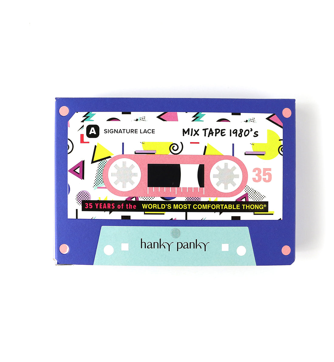Hanky Panky Decades 80s Rad Geo Original Rise Thong (MIX TAPE BOX) - 80s Rad Geo,One Size