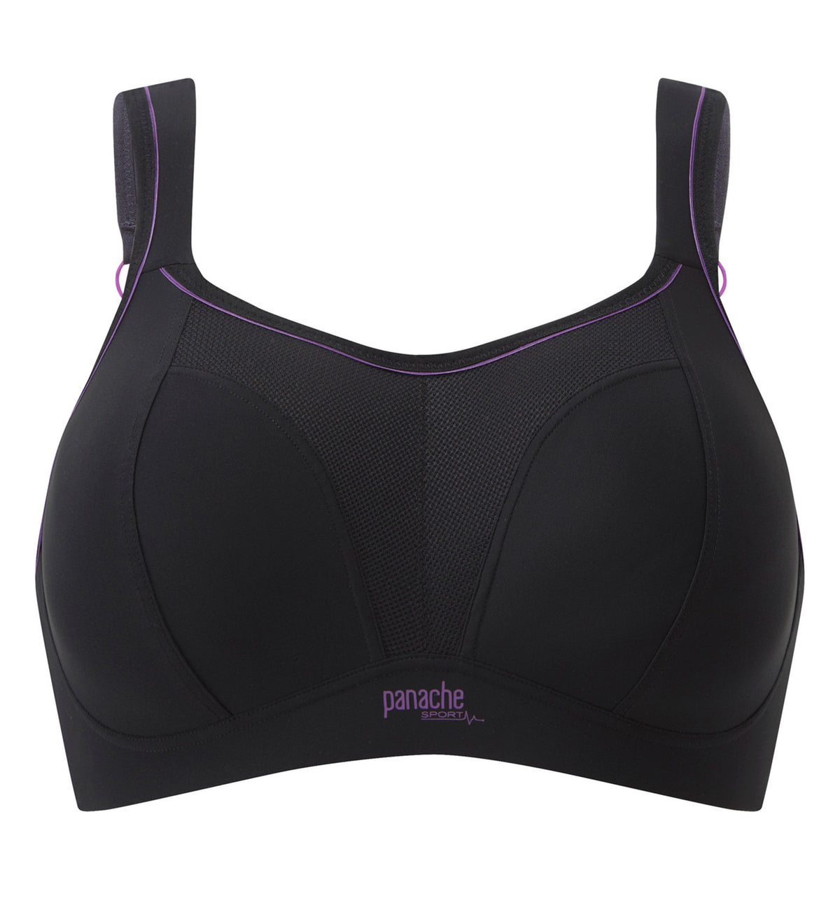 Panache Boundless Racerback Non-Wire Sports Bra (7341),28E,Black - Black,28E