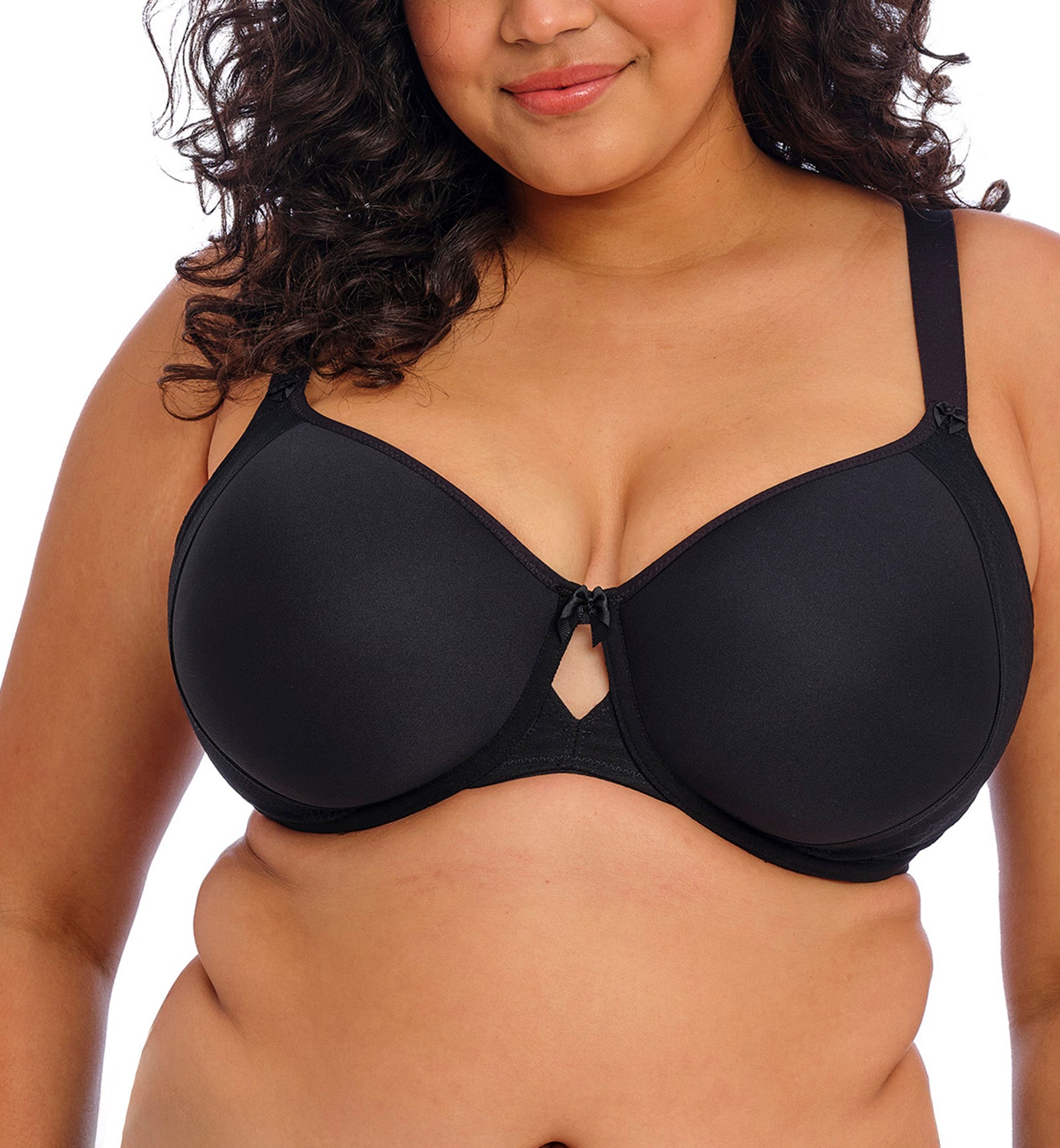 Elomi Nerina Spacer Seamless Molded Underwire Bra (302710),34G,Black - Black,34G