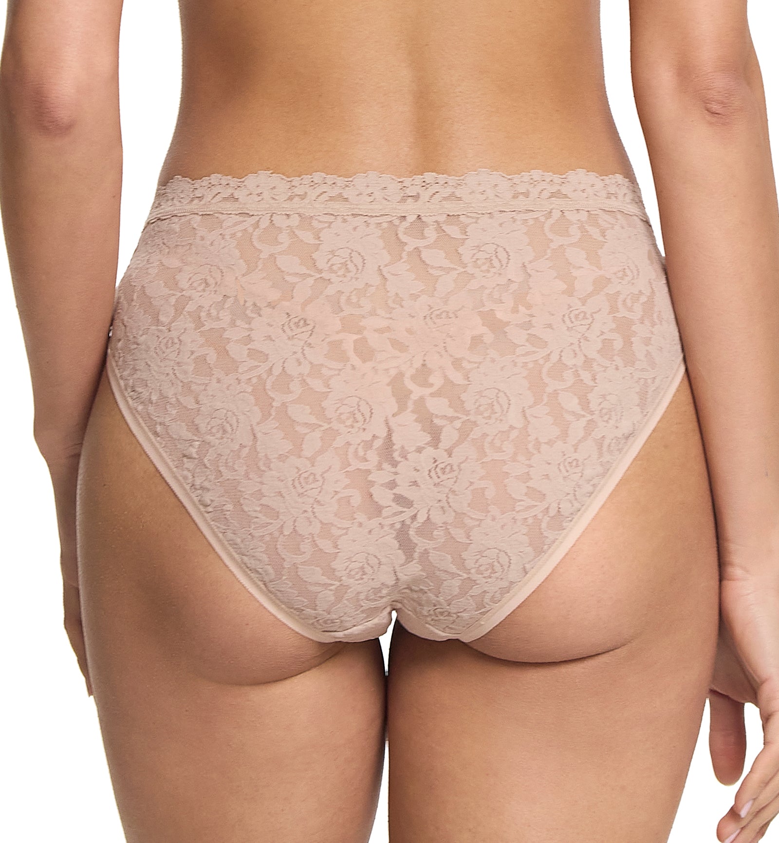 Hanky Panky Signature Lace V-Front High Cut Brief (482274),XS,Chai - Chai,XS