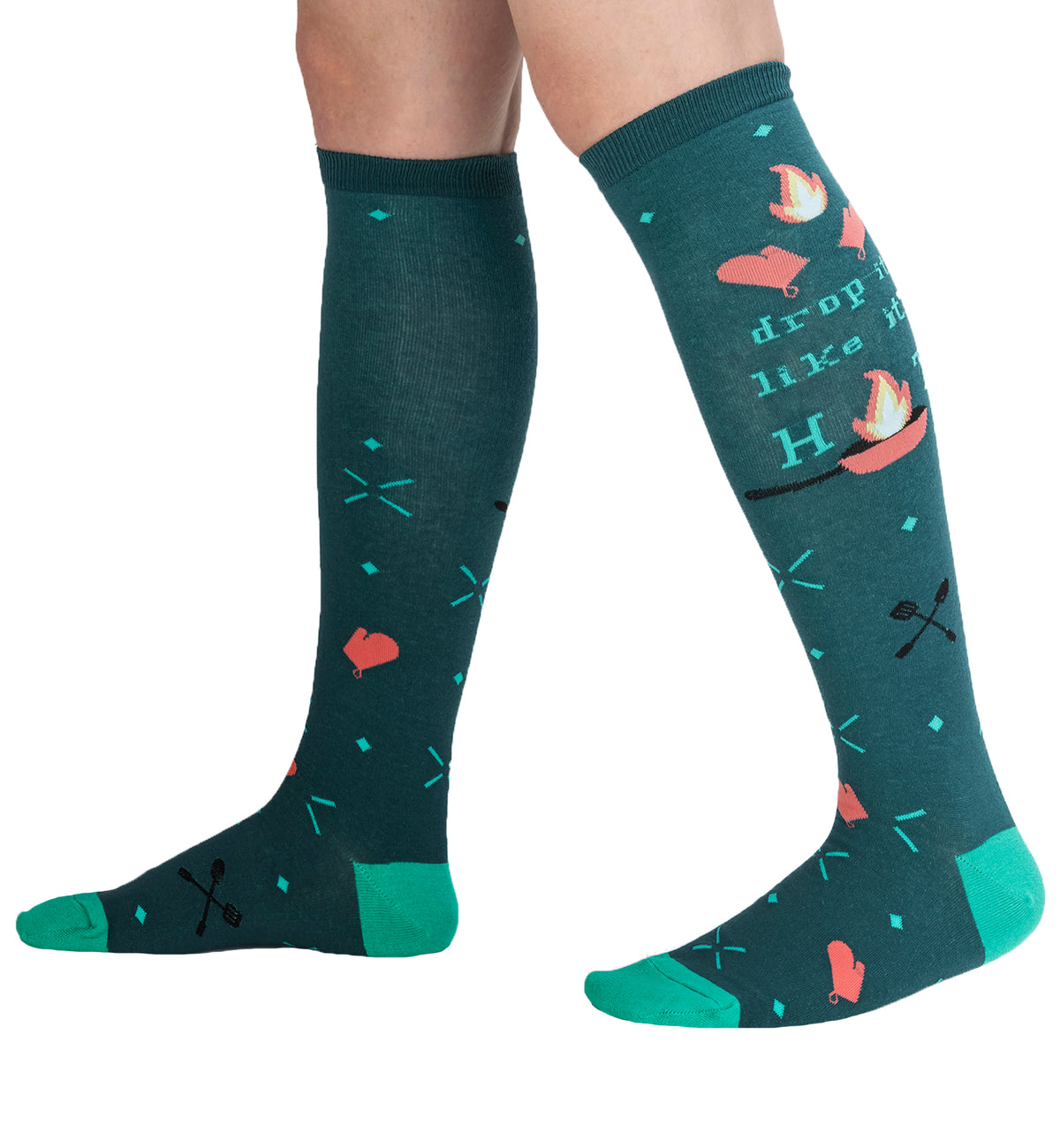 SOCK it to me Unisex Knee High Socks (F0634),Drop It Like It's Hot - Drop It Like It's Hot,One Size